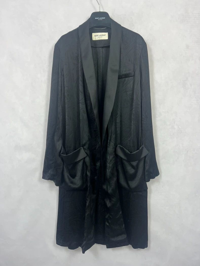Saint Laurent Paris size 44 Darth Vader crepe satin hibisc