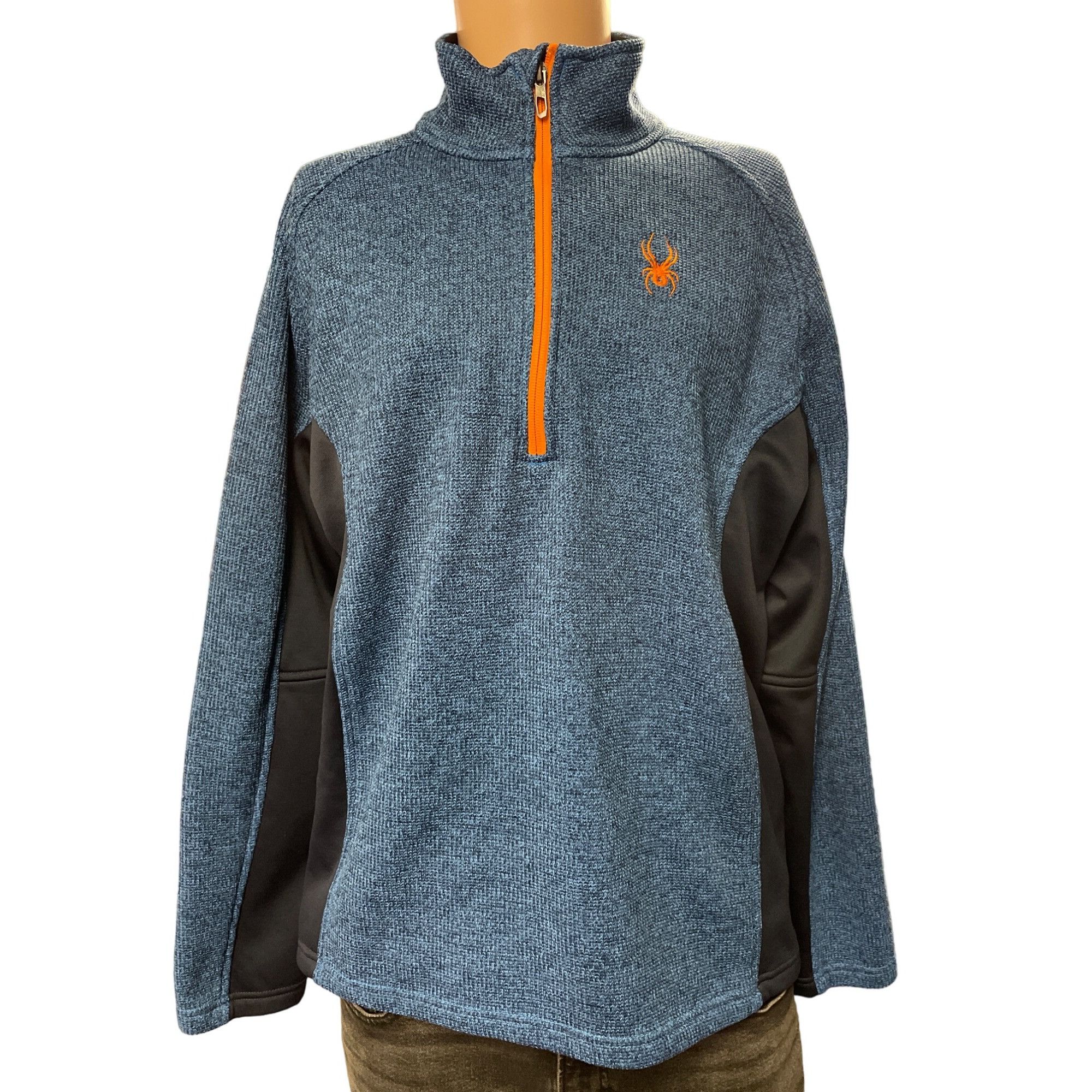 Spyder Spyder Men's Blue/Orange Half Zipper Pullover Sweater Size L Size US L / EU 52-54 / 3 - 1 Thumbnail