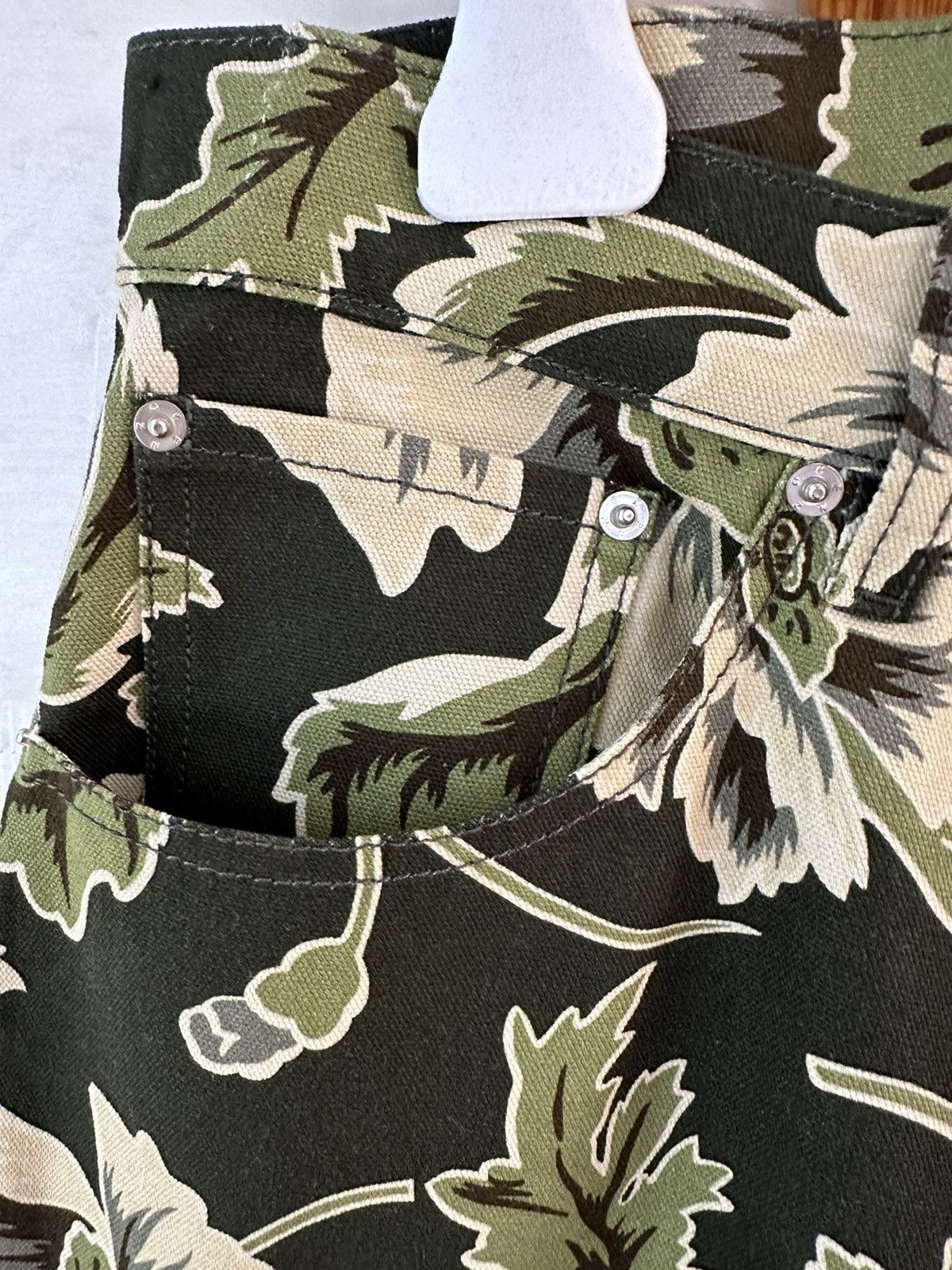 Kenzo × Nigo Kenzo Botan Floral-print Loose-fit Jeans In Dark Khaki Size US 31 - 4 Thumbnail