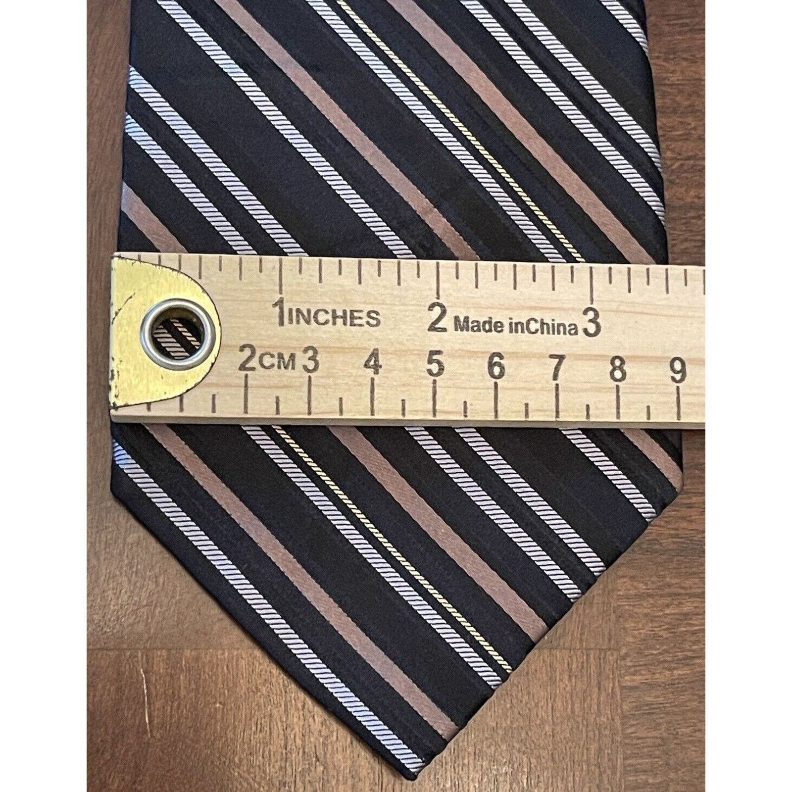 DKNY Dkny Black Brown 100% Silk Men’s Neck Tie Made In China Size ONE SIZE - 4 Thumbnail