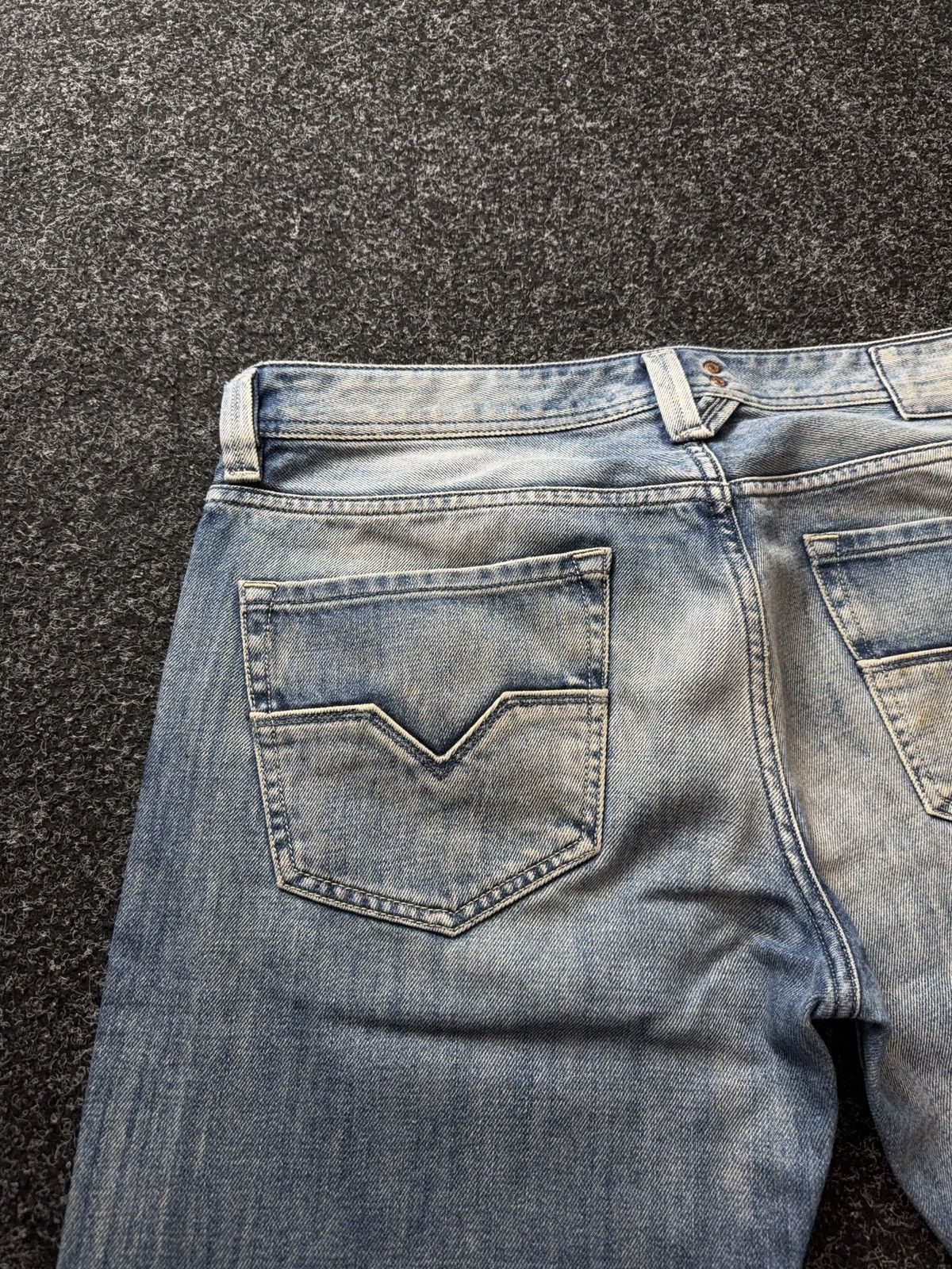 Diesel Luxury 00s Y2K Dirty Diesel Larkee Straight Leg Faded Jeans Size US 34 / EU 50 - 17 Thumbnail
