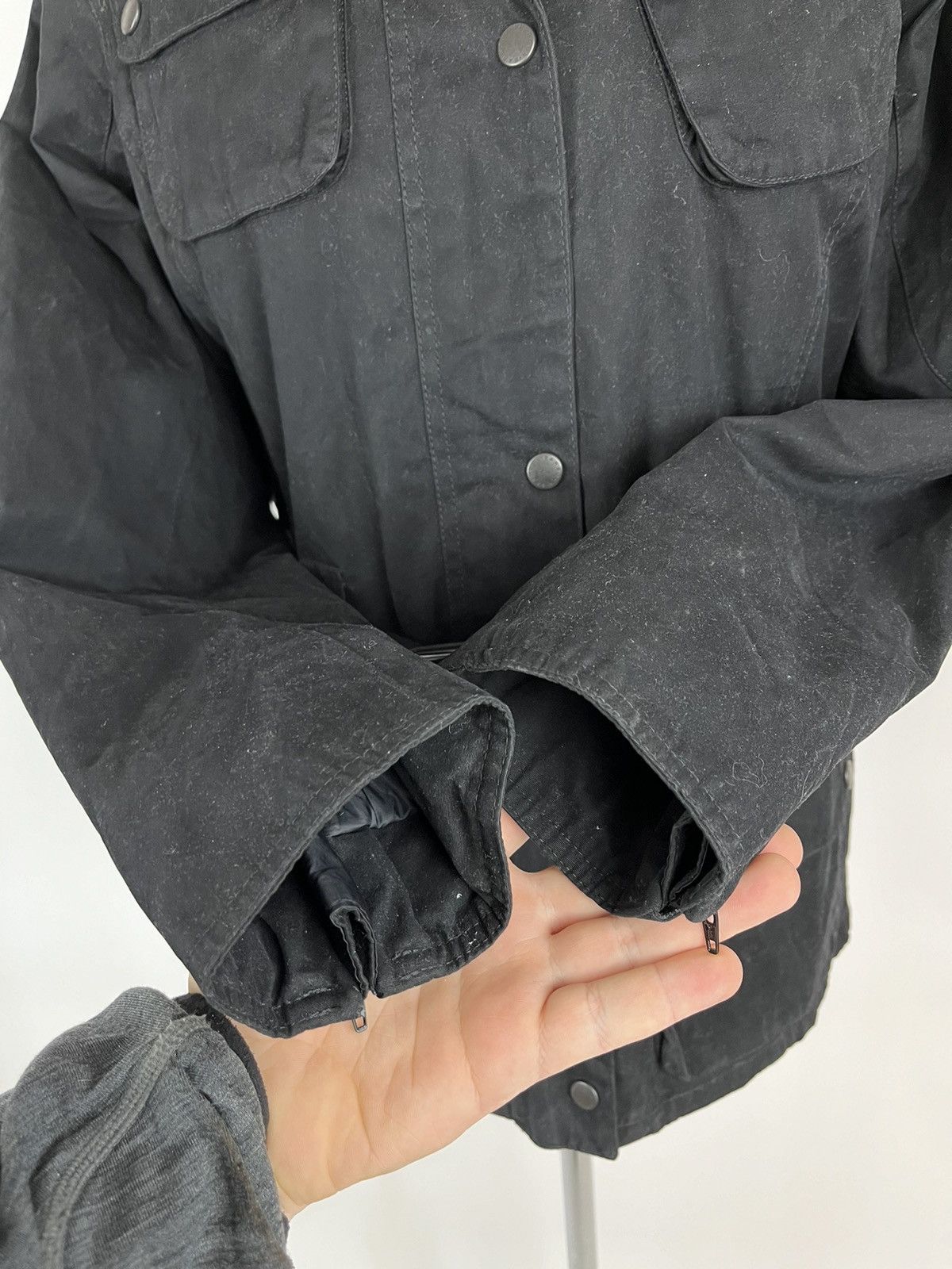Barbour × Designer Barbour L1281 International Jacket UK 12 Black Belted (0362) Size M / US 6-8 / IT 42-44 - 8 Thumbnail