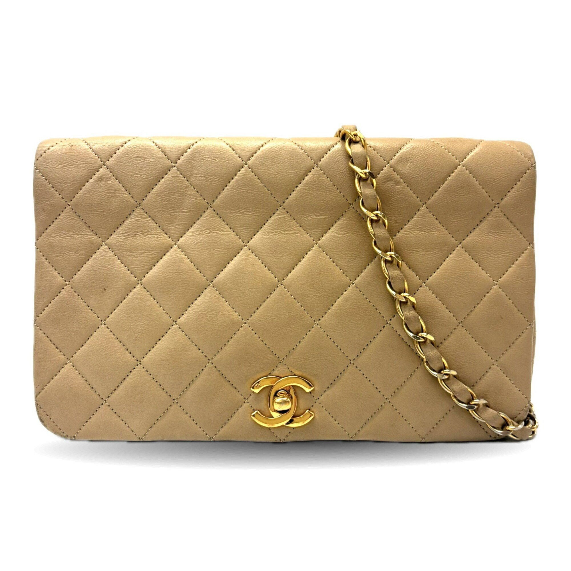 Chanel Matelasse Chain Shoulder Bag Lambskin Beige Chanel, Women's