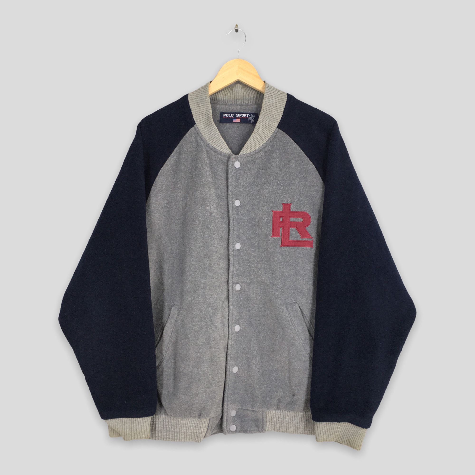 Polo Ralph Lauren Vintage 90's Polo Sport Gray Fleece Button Jacket Large Size US L / EU 52-54 / 3 - 1 Thumbnail