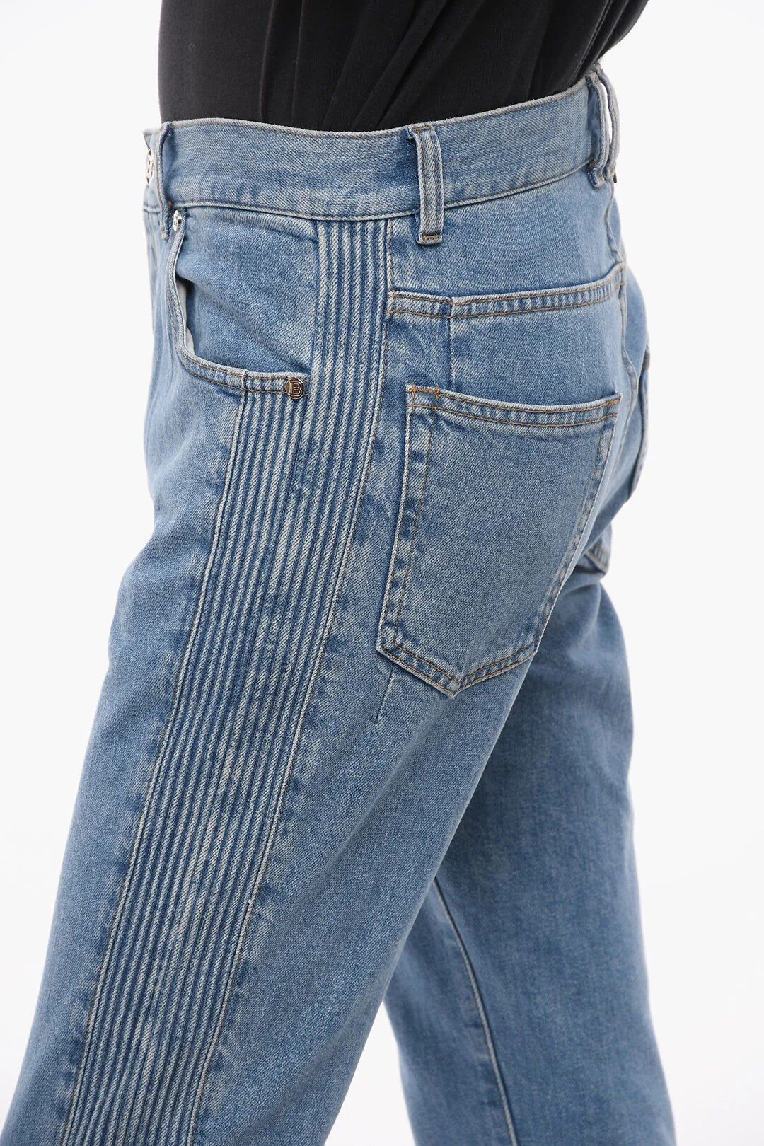 Balmain og1mm0326 Tapered-Fit Jeans in Blue Size US 29 - 4 Thumbnail