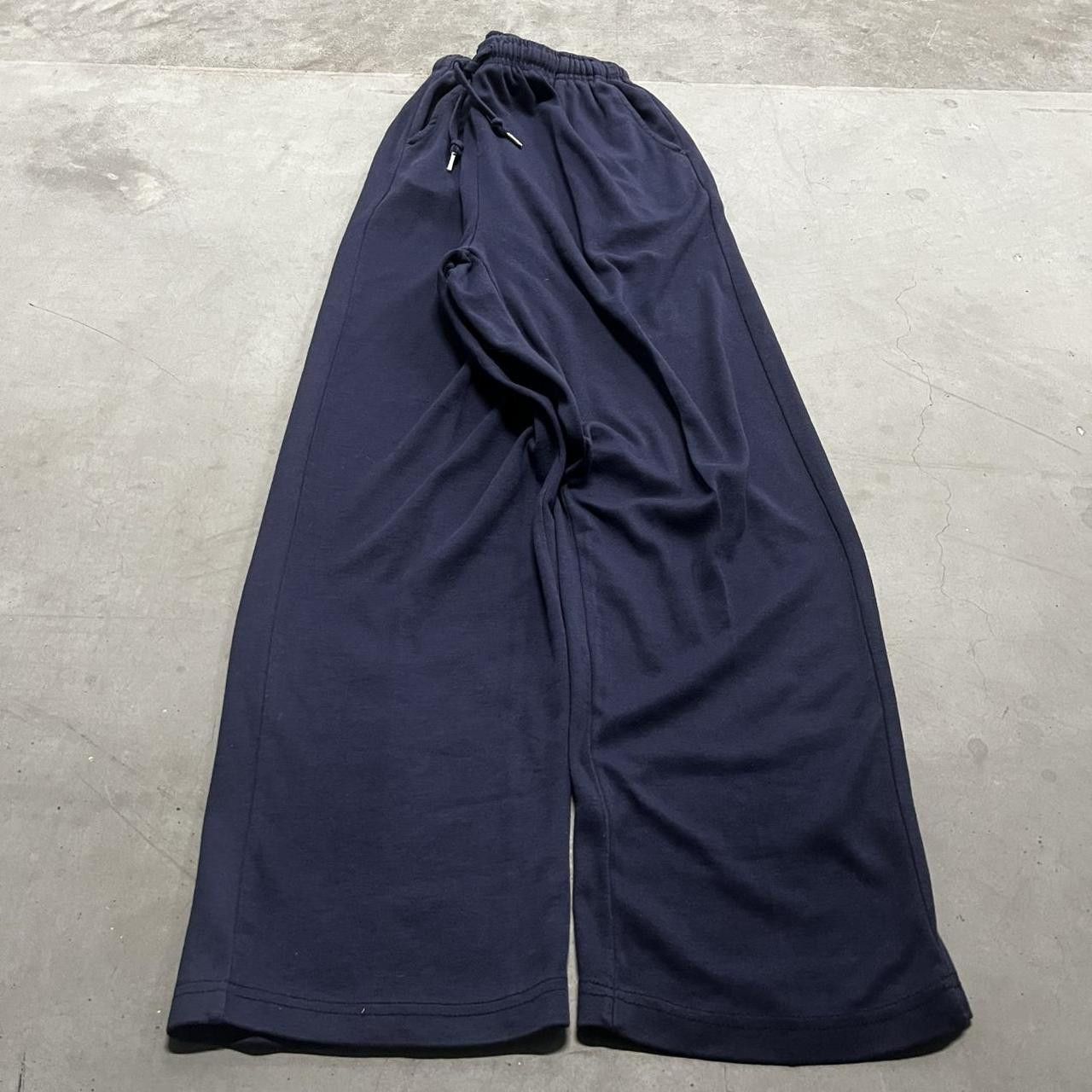 Japanese Brand × Vintage Vintage Y2K/2000s Baggy Navy Blue Sweatpants with pockets! Size US 36 / EU 52 - 2 Thumbnail