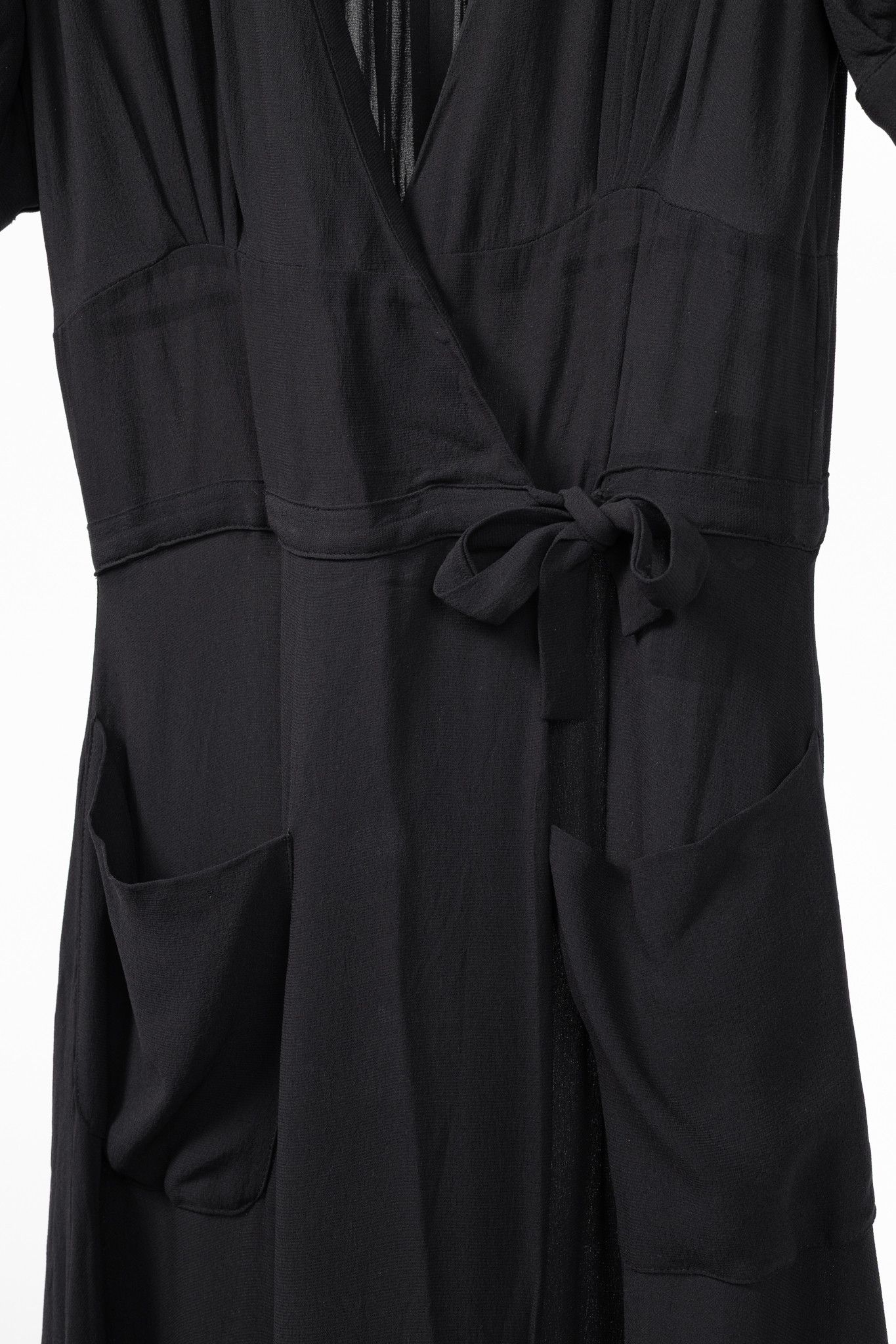 Balenciaga Balenciaga Black Silk-Crepe Wrap Maxi Dress Size S / US 4 / IT 40 - 6 Thumbnail