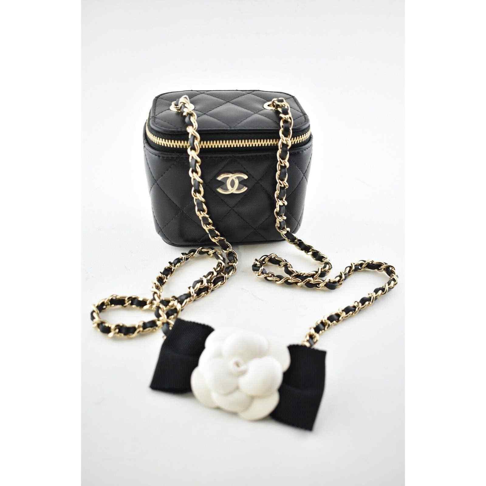 Chanel Chanel Mini Black Camellia Classic Gold Crossbody Bag Size ONE SIZE - 3 Thumbnail