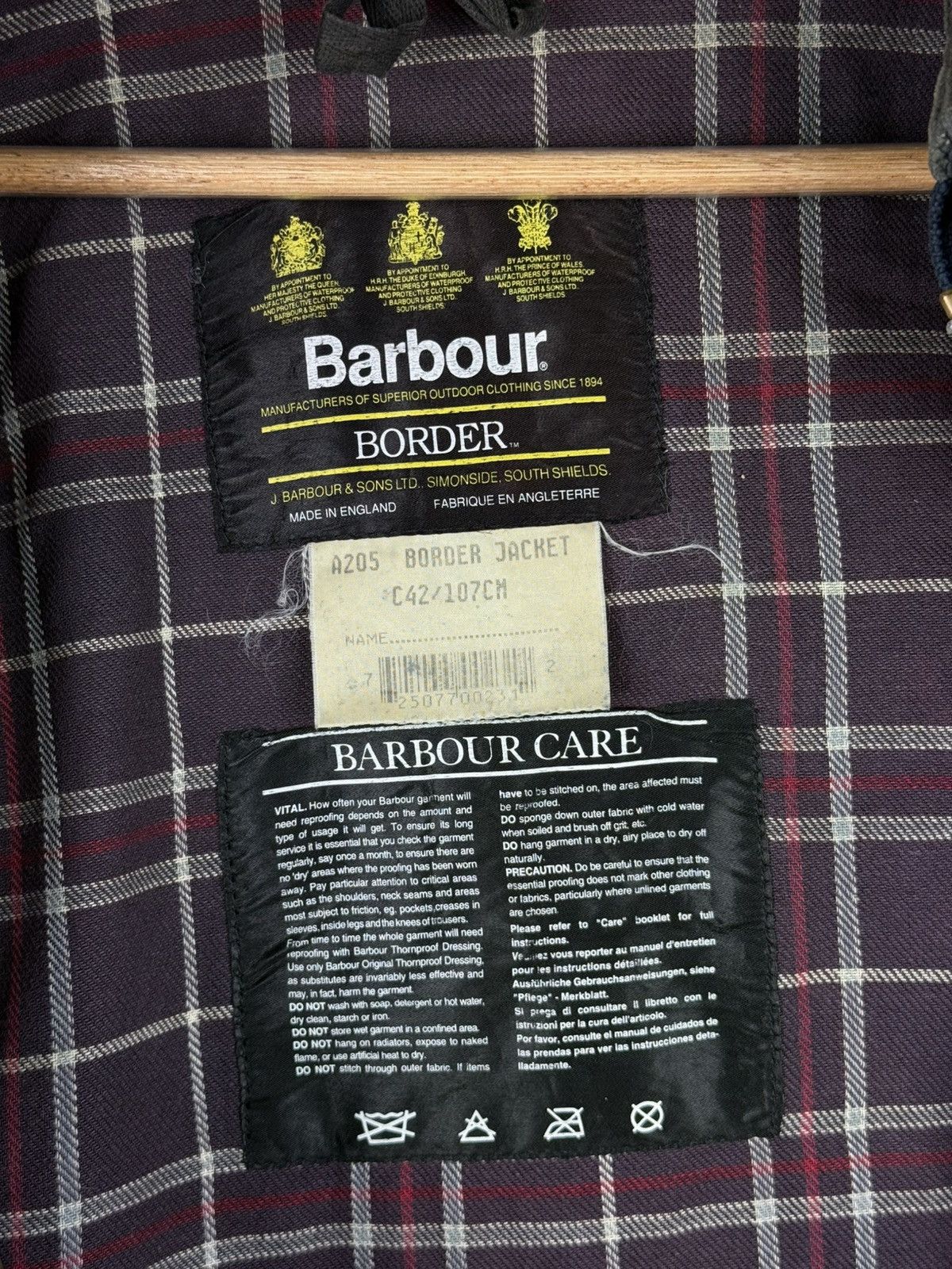 Barbour Barbour A205 Border Vintage Wax Waxed Cotton Hunting Jacket Size US XL / EU 56 / 4 - 21 Thumbnail