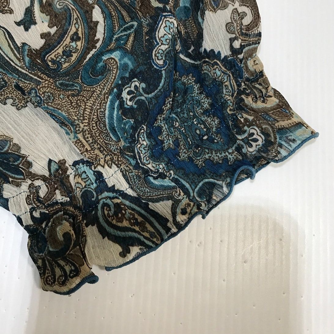 Other a.n.a. A New Approach Boho Blue Paisley Ruffle Blouse M Size M / US 6-8 / IT 42-44 - 6 Thumbnail