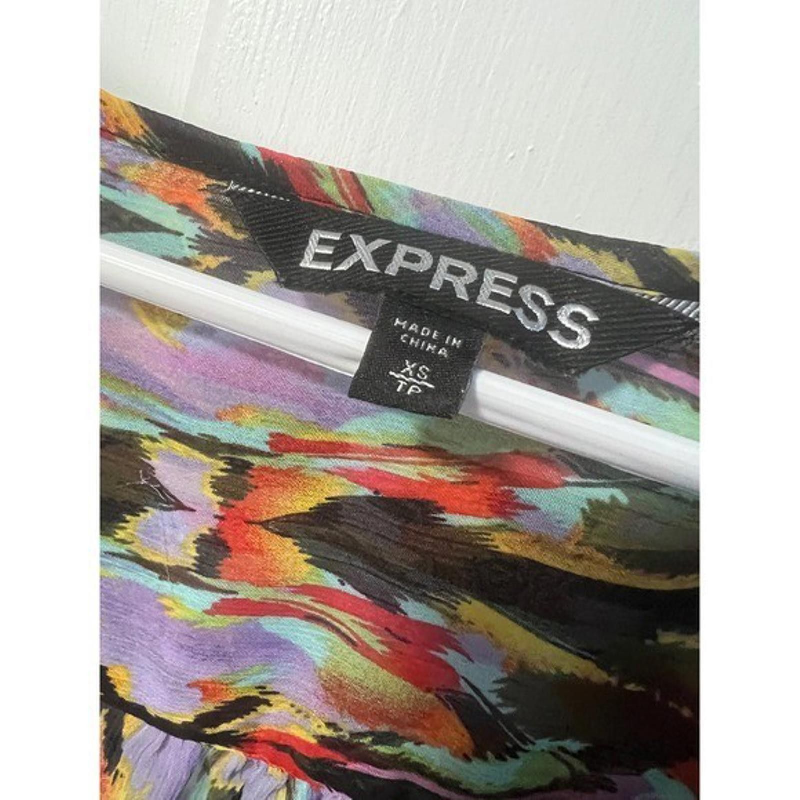 Express Express Blouse Abstract Print 3/4 Sleeve Sheer Top XS Size XS / US 0-2 / IT 36-38 - 3 Thumbnail