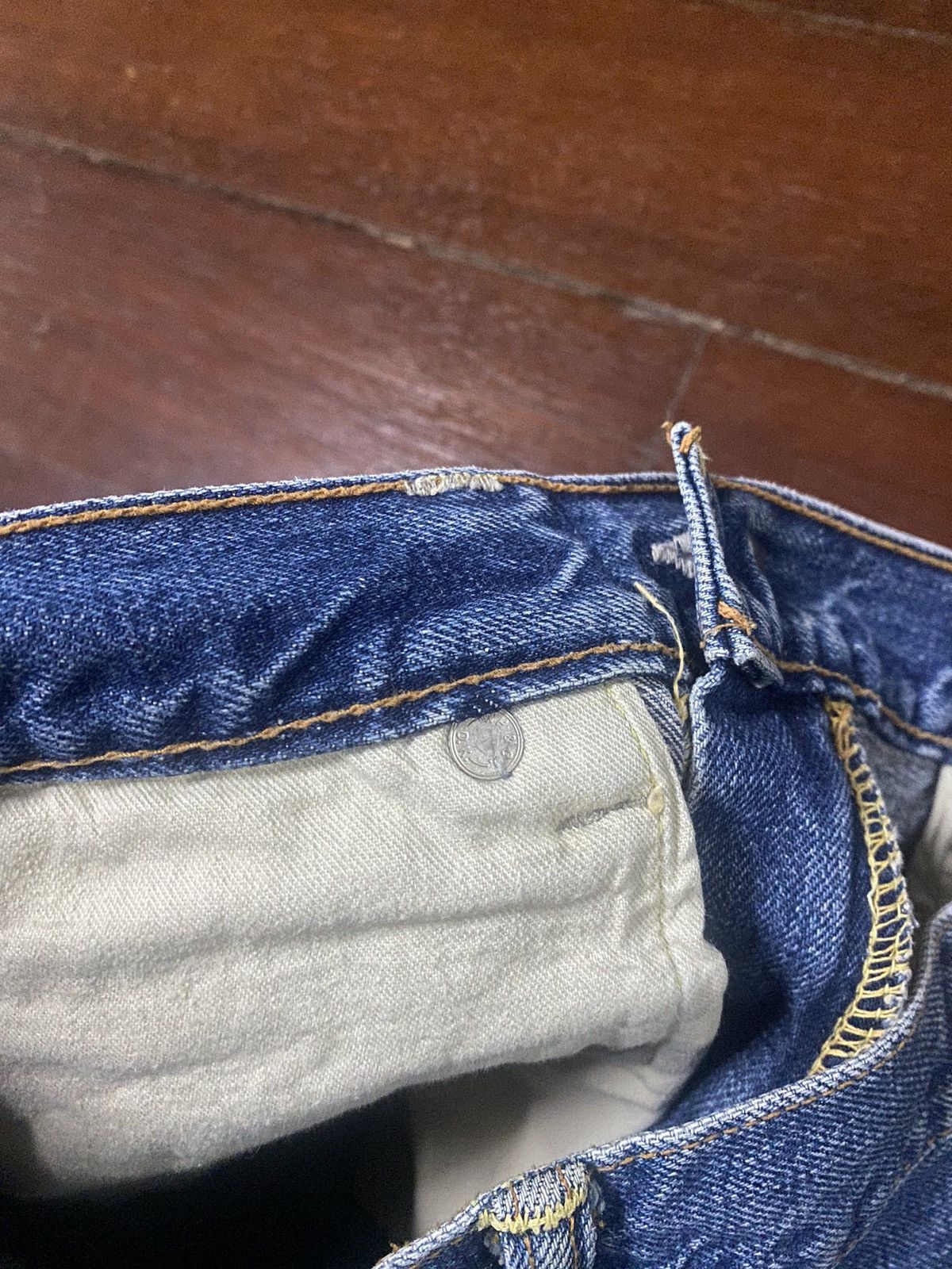 Warehouse Fire 🔥 vintage inspired 50s WAREHOUSE gripper zipper denim Size US 31 - 16 Thumbnail