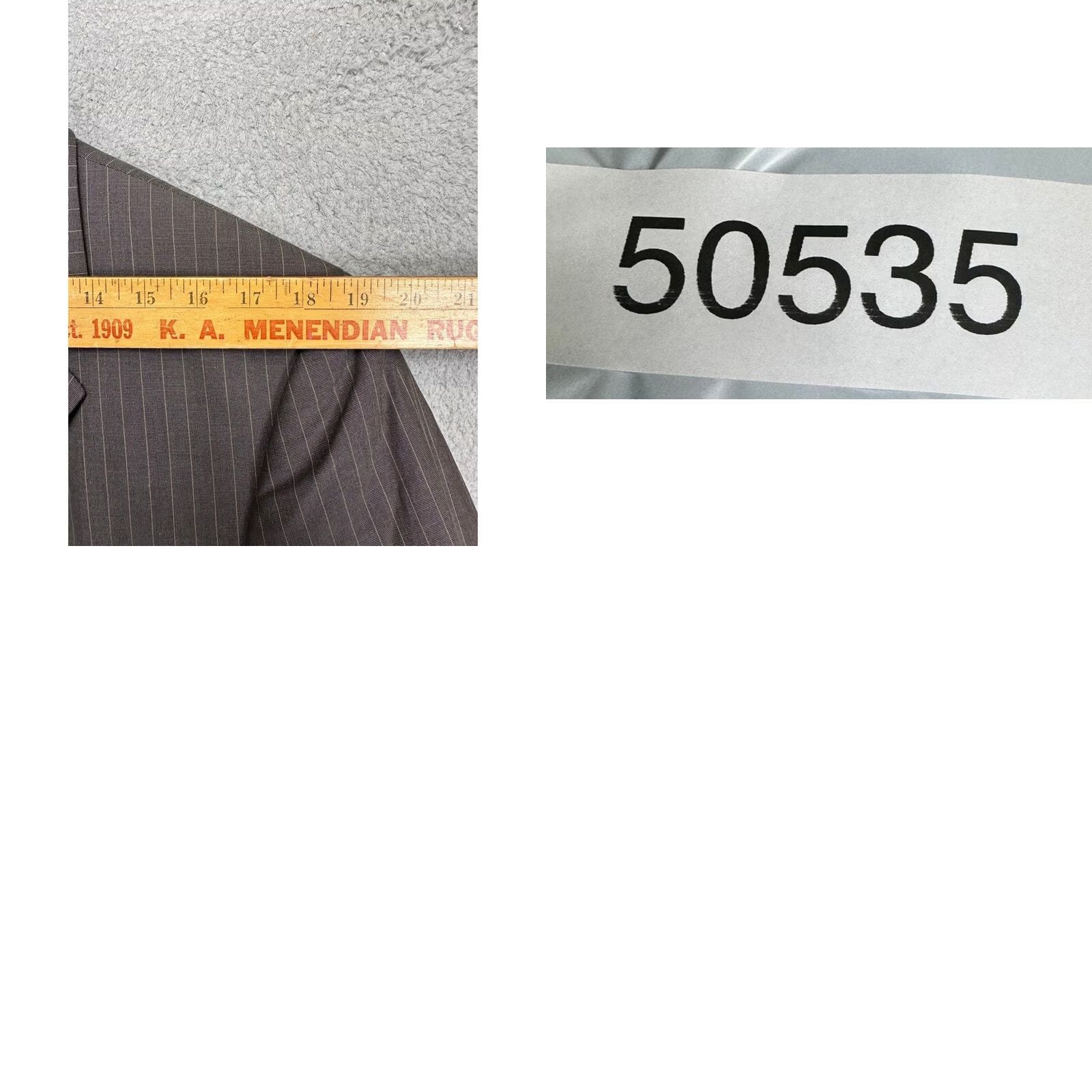 Banana Republic Banana Republic Blazer Sport Coat Mens 44R Grey Brown Pinstripes 3 Button Suit Size 44R - 9 Thumbnail