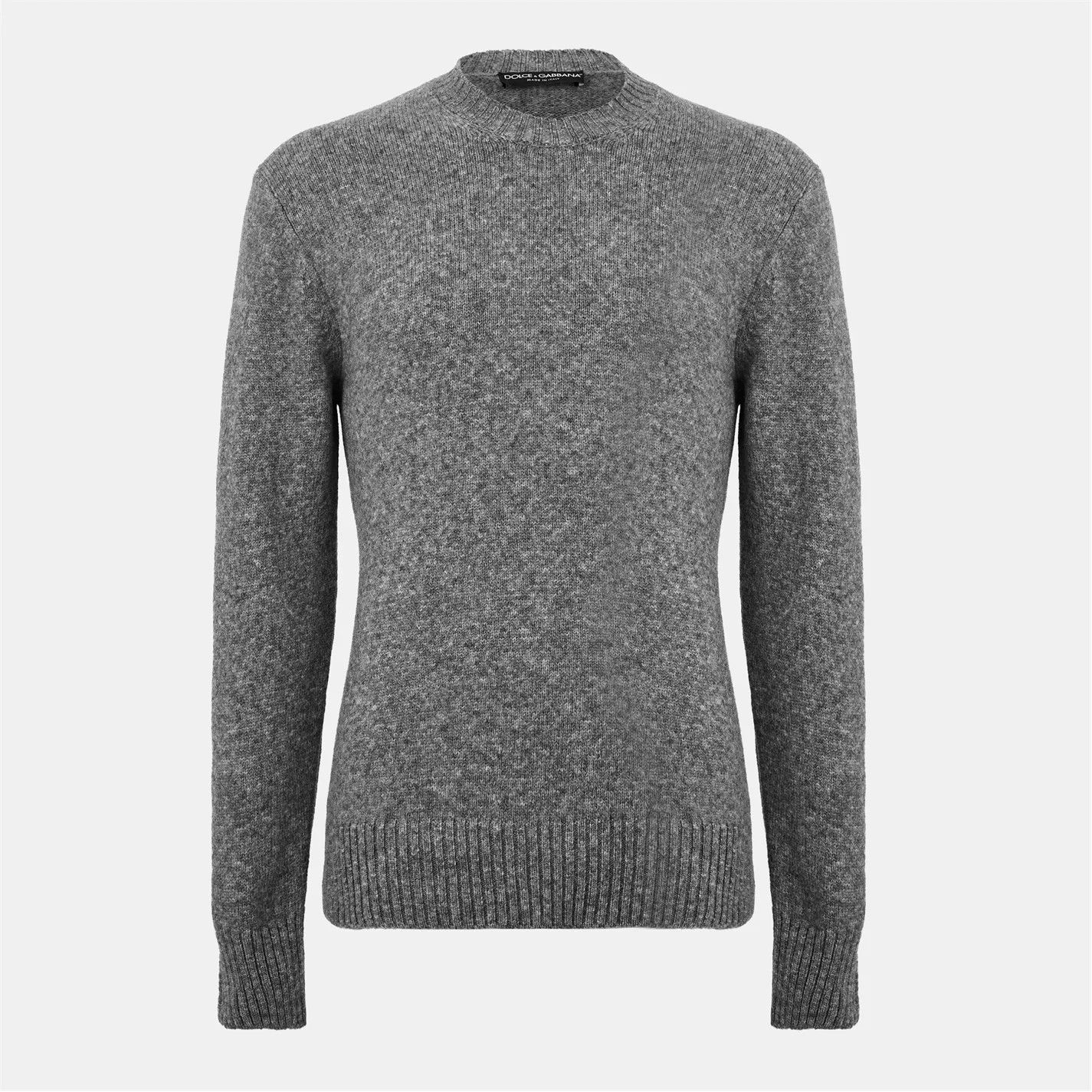 Dolce & Gabbana o1g2r1mq0426 Classic Crew Neck Jumper in Grey Melange Size US L / EU 52-54 / 3 - 1 Thumbnail