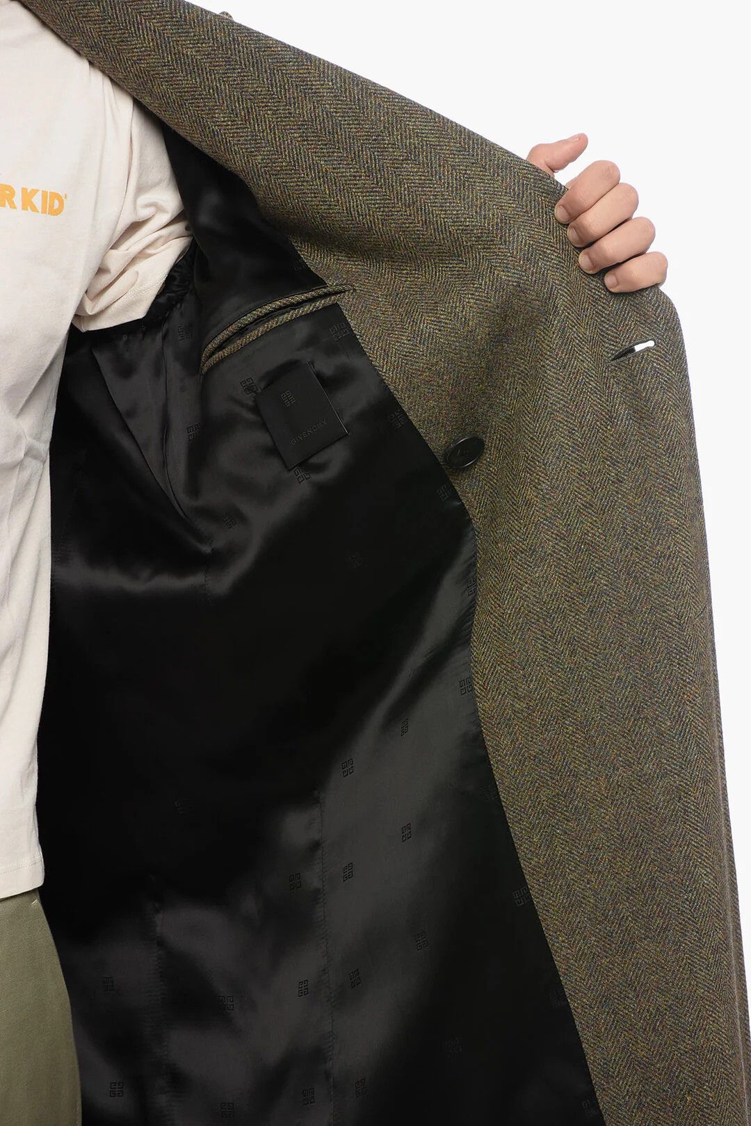 Givenchy og1mm0326 Wool Double-Breasted Coat in Green Size US M / EU 48-50 / 2 - 5 Thumbnail