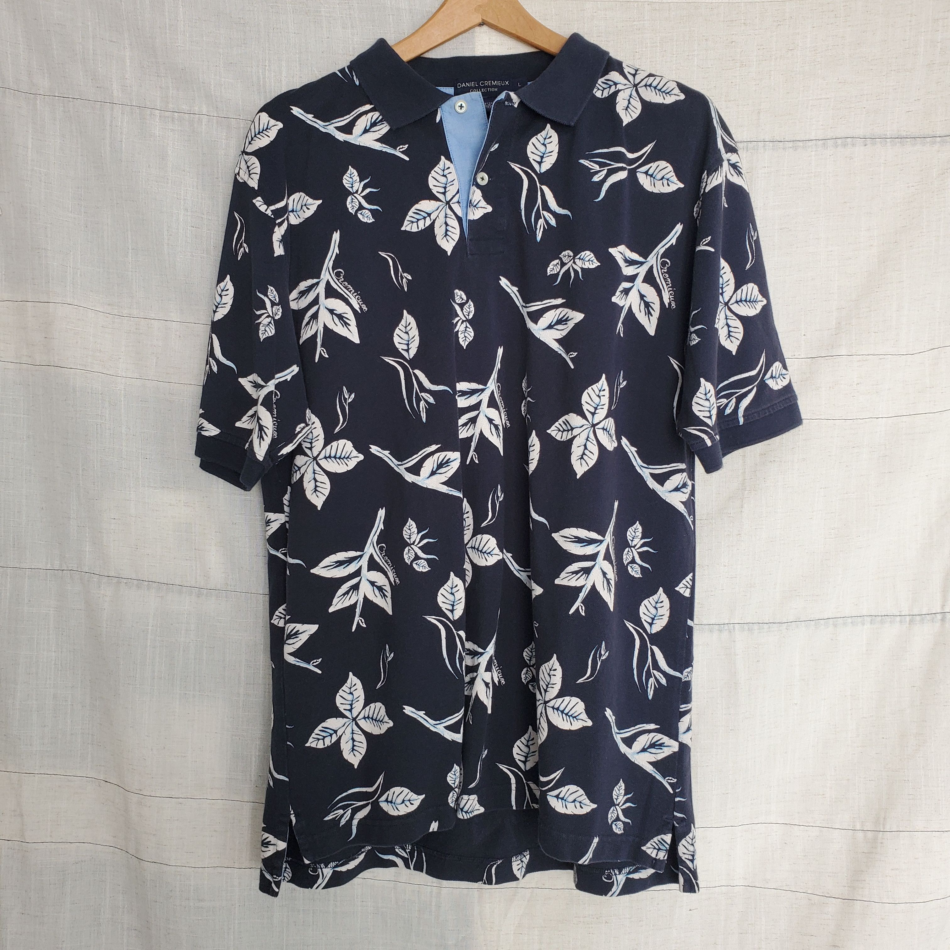Daniel Cremieux Daniel Cremieux Collection Navy And White Floral Polo SZ:L Size US L / EU 52-54 / 3 - 4 Thumbnail