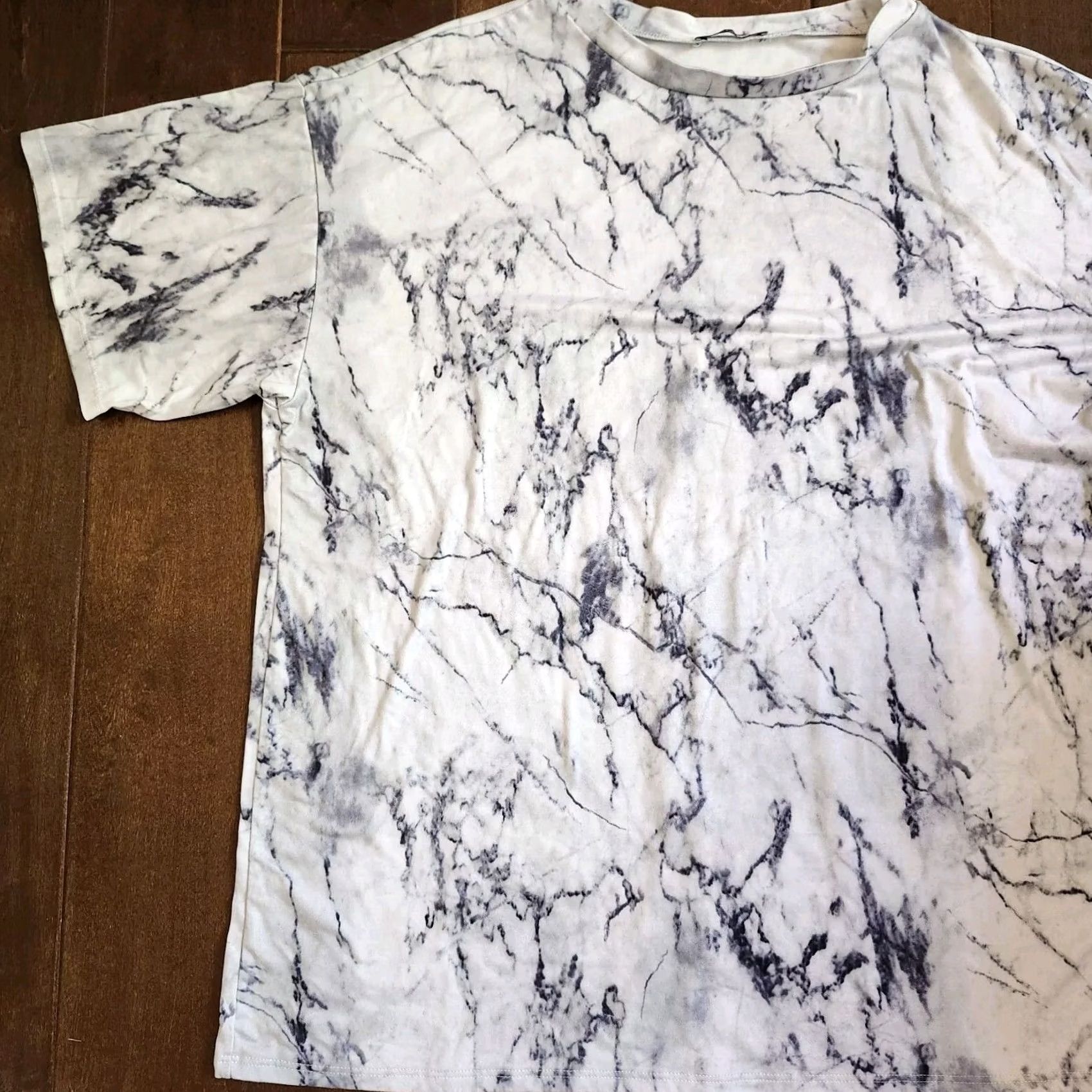 Fashion Nova Fashion Nova Men's Marble Tee T-Shirt - Size M - Brown Black White Crew Neck Short Sleeve Regular Fit All Seasons Lightweight Mens Size US M / EU 48-50 / 2 - 3 Thumbnail