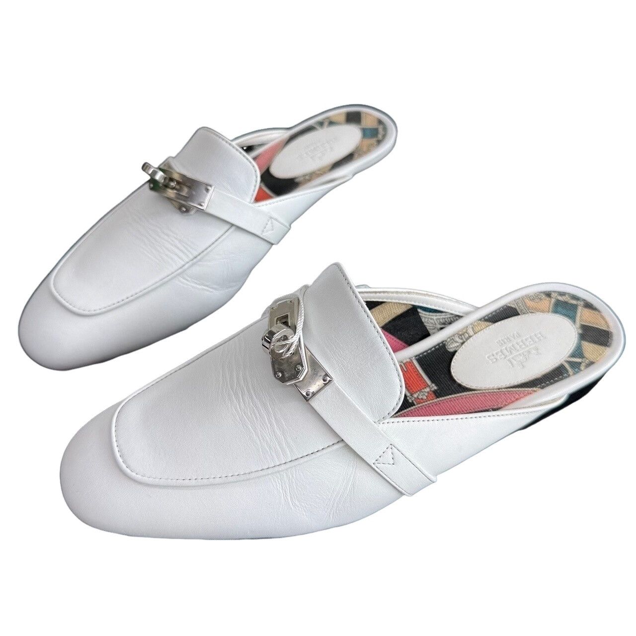 Hermes Hermes White Kelly Leather Mule Slides Size 36 Size US 6 / IT 36 - 1 Thumbnail
