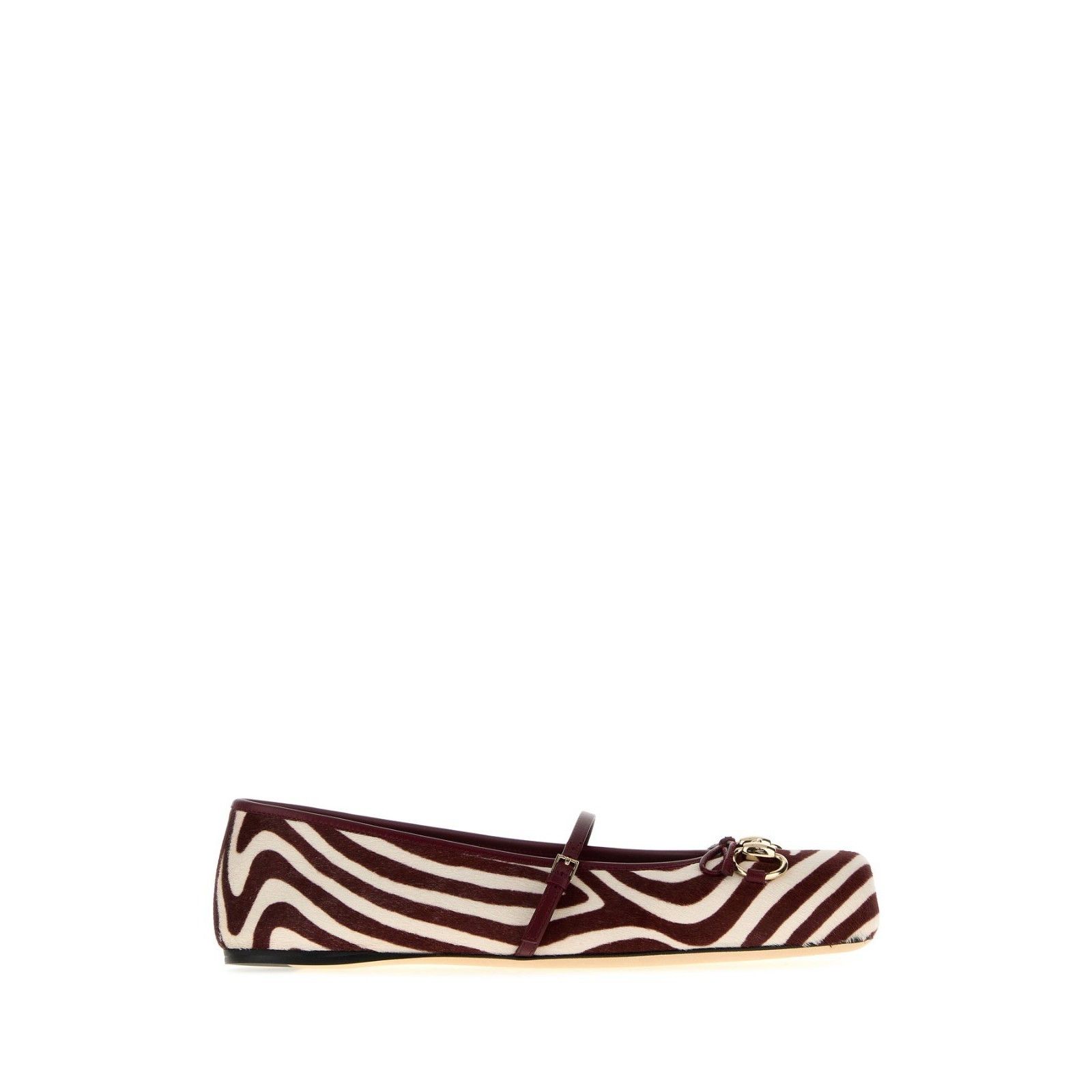 Gucci Striped Black Hair Ballerina Flats New & Authentic (Wo