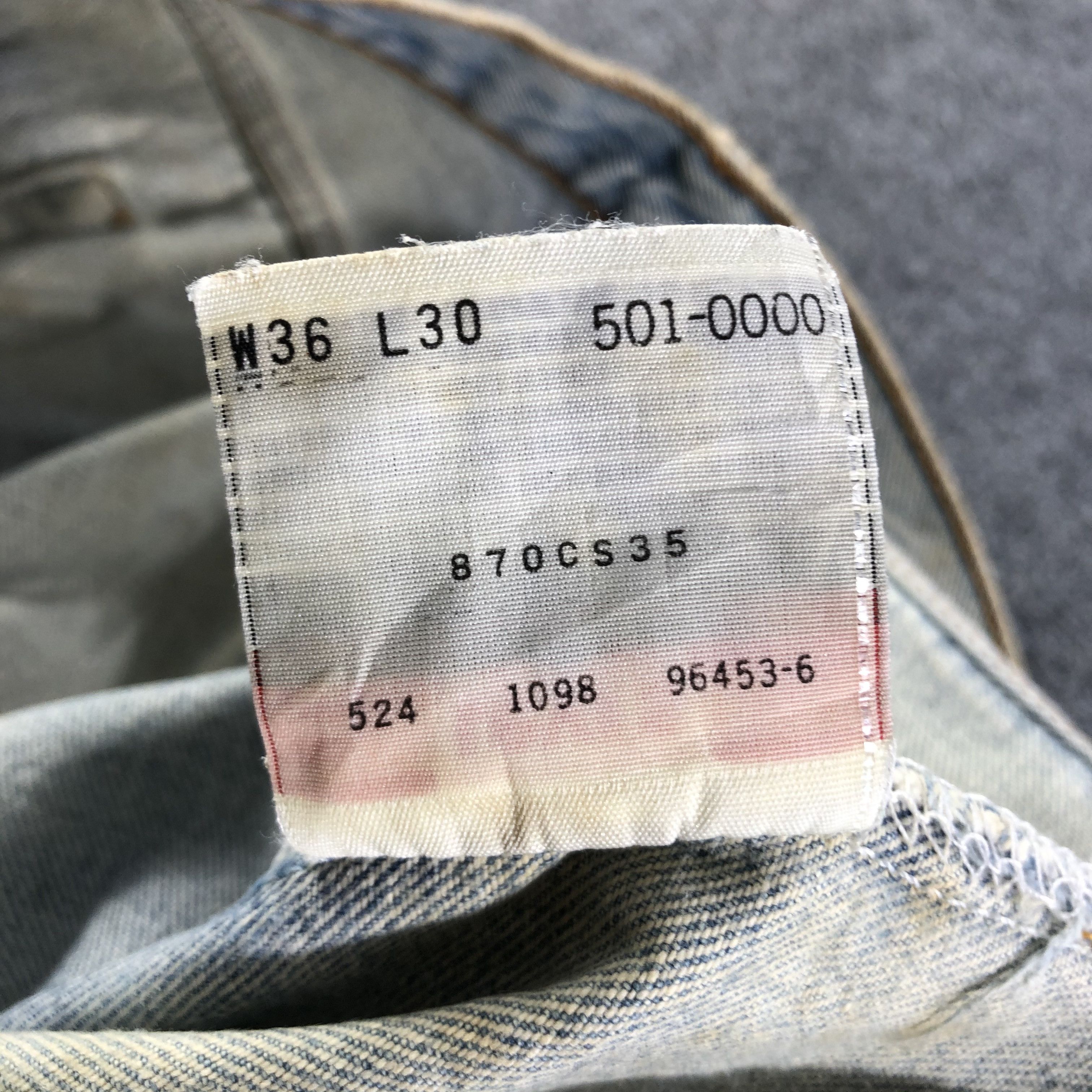 Levi's Vintage Light Wash Levis 501 Jeans-J2775 Size US 35 - 11 Thumbnail