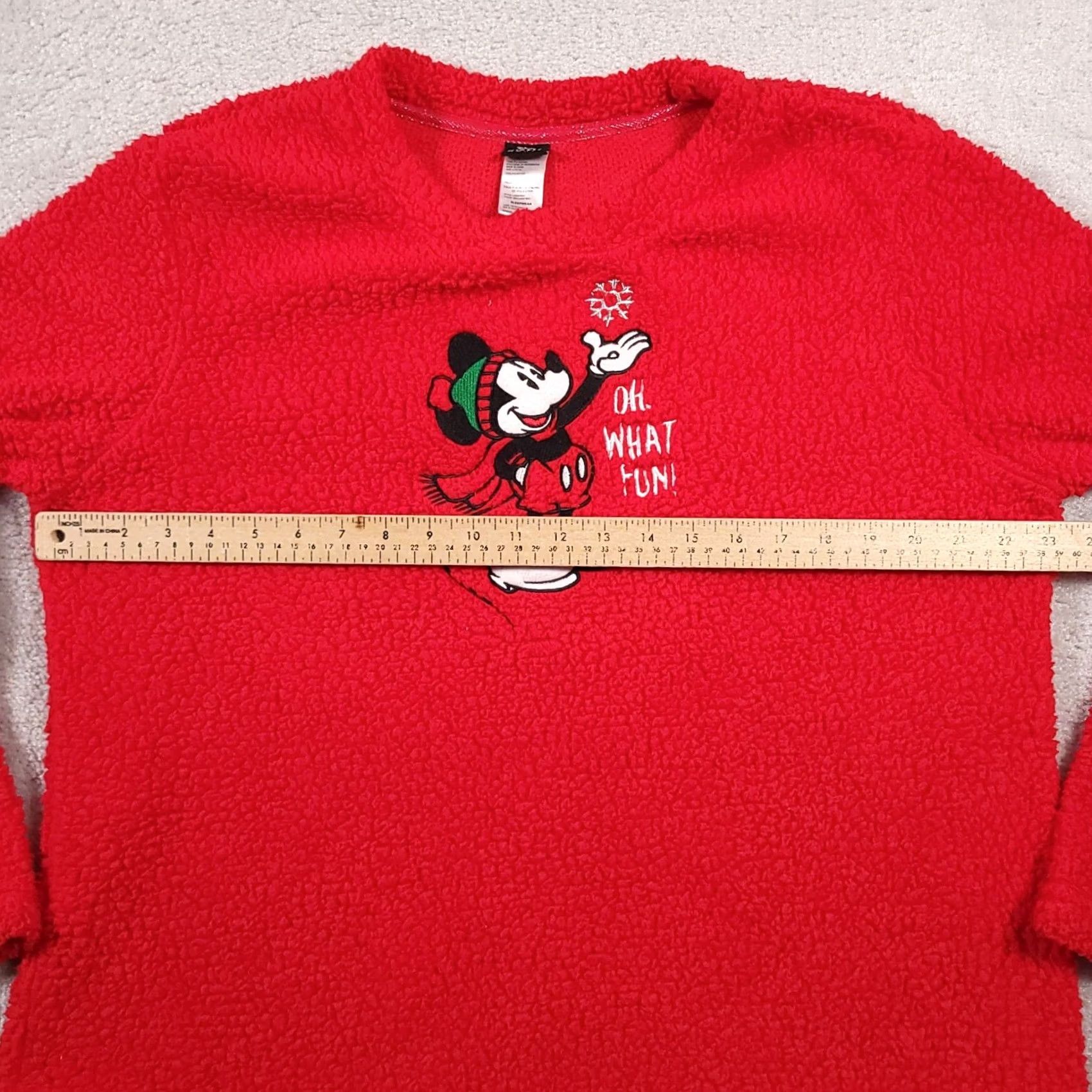Disney Disney Mickey Mouse Sleepwear Sherpa Shirt - Red - Women's Large 12-14 - Pajama Top - Disney Wall-Era Cartoon Christmas Theme Size L / US 10 / IT 46 - 6 Thumbnail