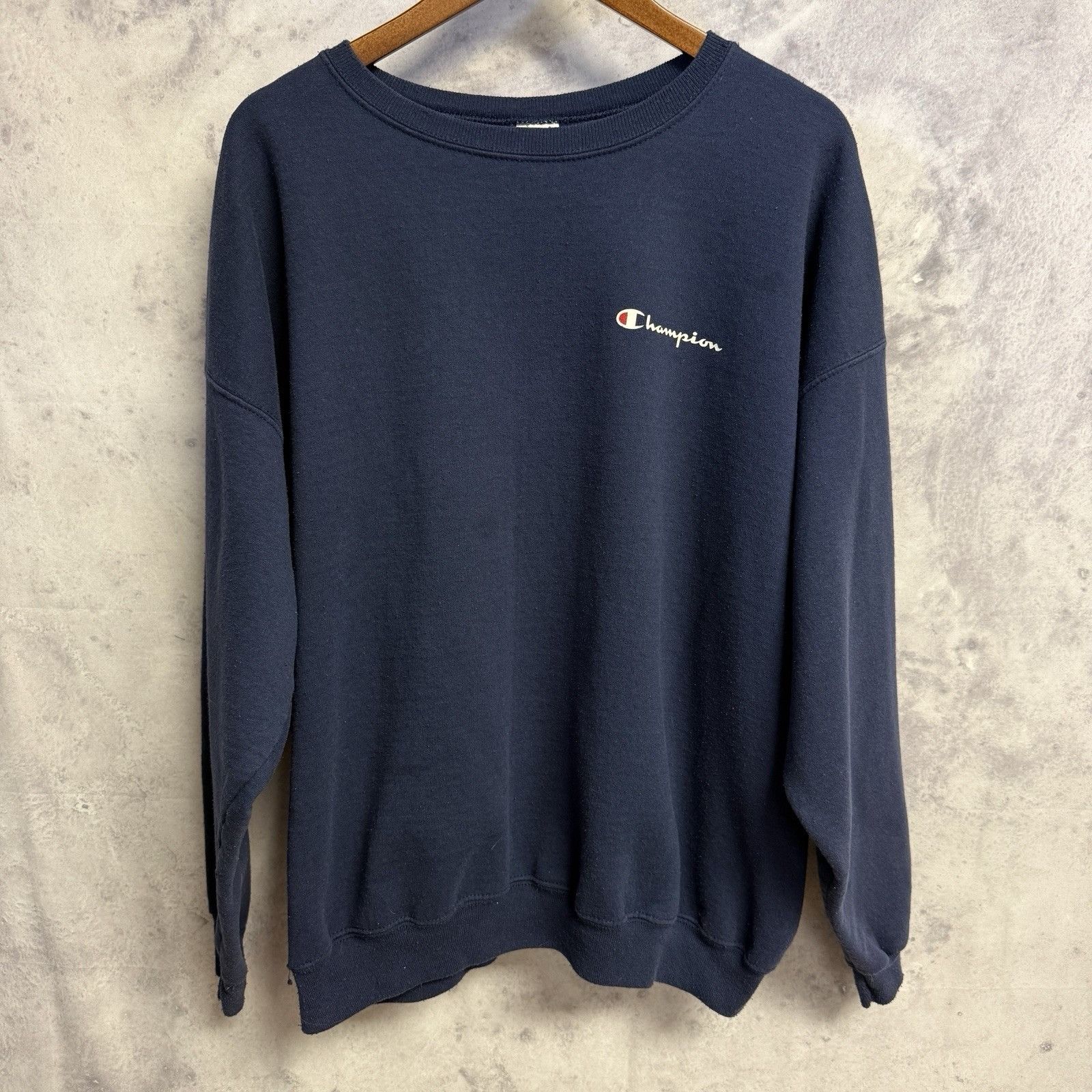 Champion Vintage 90s Champion Crew Neck Sweatshirt Mens 2XL Blue Size US XXL / EU 58 / 5 - 2 Thumbnail
