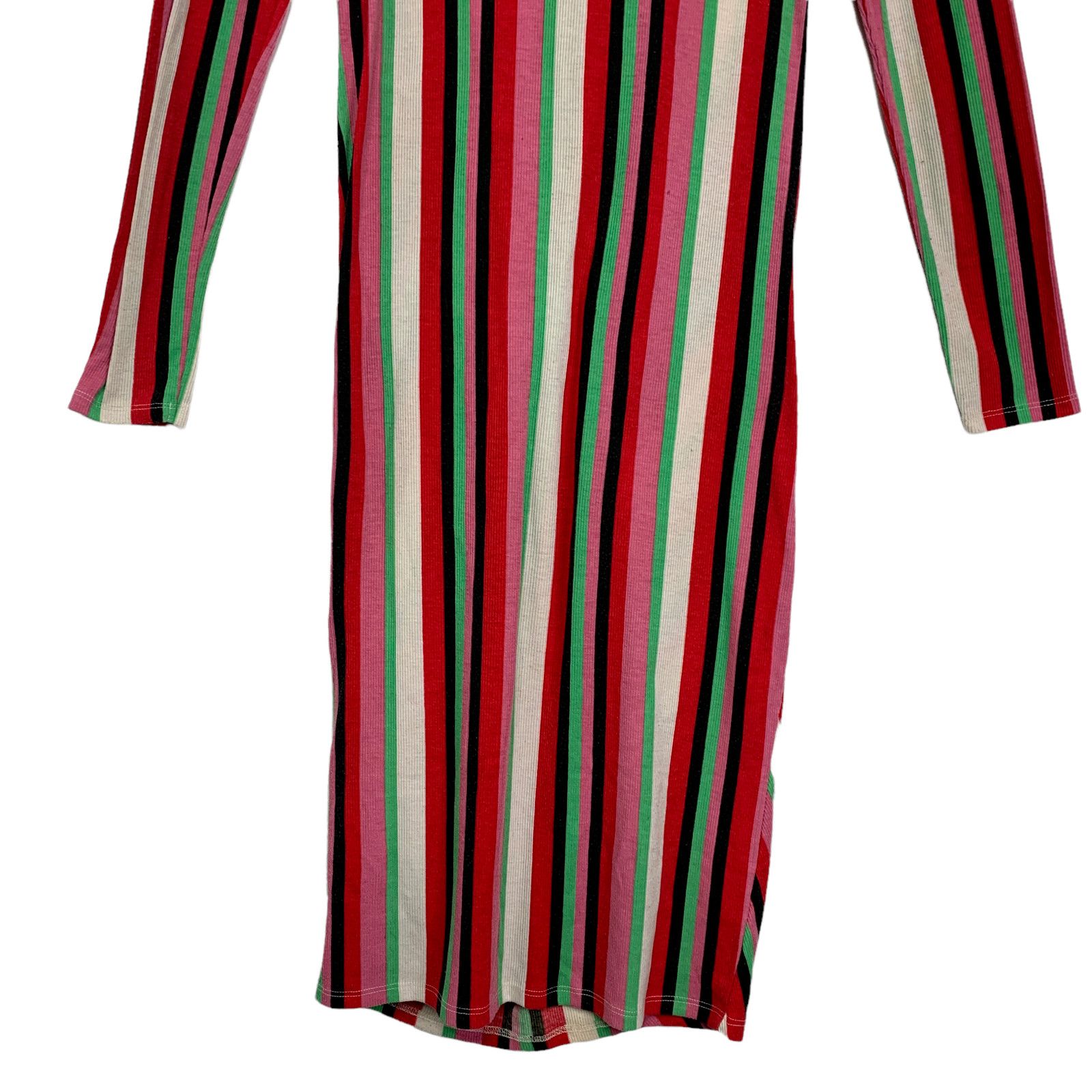 Zara Zara Preppy Festival Multi Stripe Midi Dress M Colorful Slit Size M / US 6-8 / IT 42-44 - 6 Thumbnail