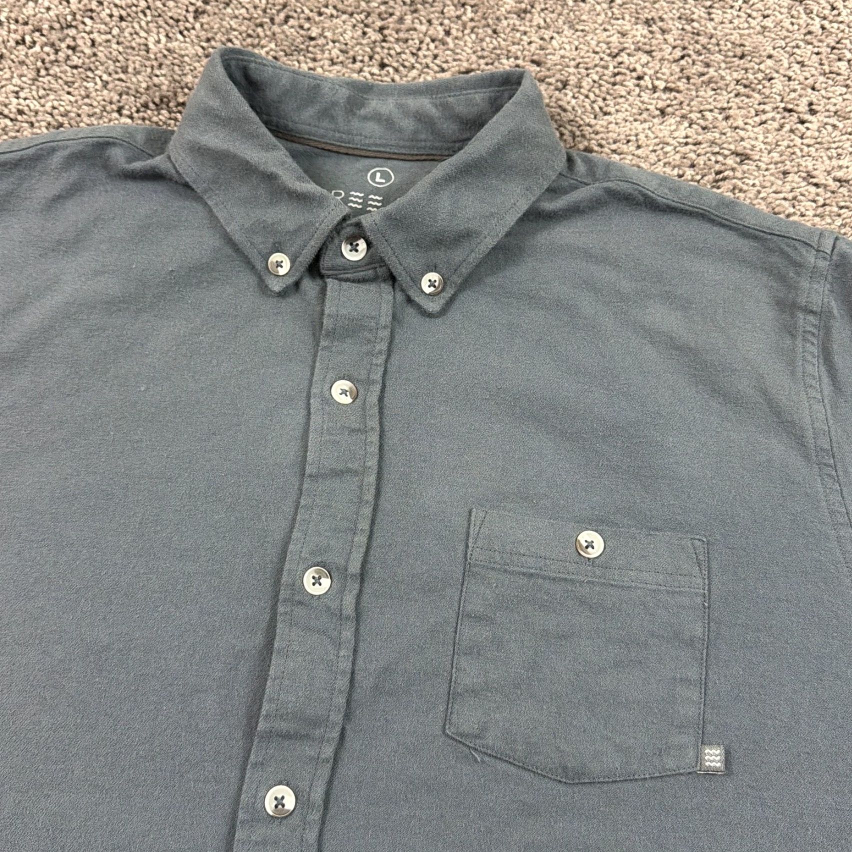 Vintage Free Fly Shirt Mens L Gray Flannel Button Up Long Sleeve Pocket Casual Size US L / EU 52-54 / 3 - 2 Thumbnail
