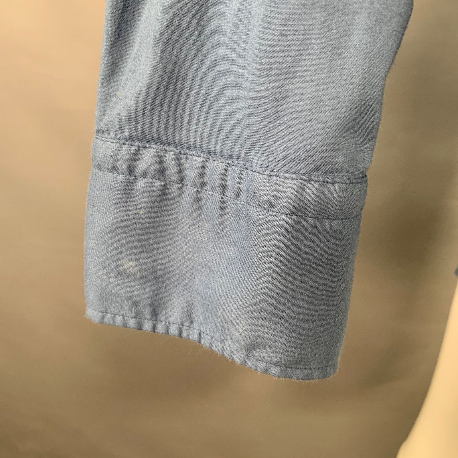 Fedeli FEDELI M Blue Cotton Blend Spread Collar Long Sleeve Shirt Size US M / EU 48-50 / 2 - 5 Thumbnail