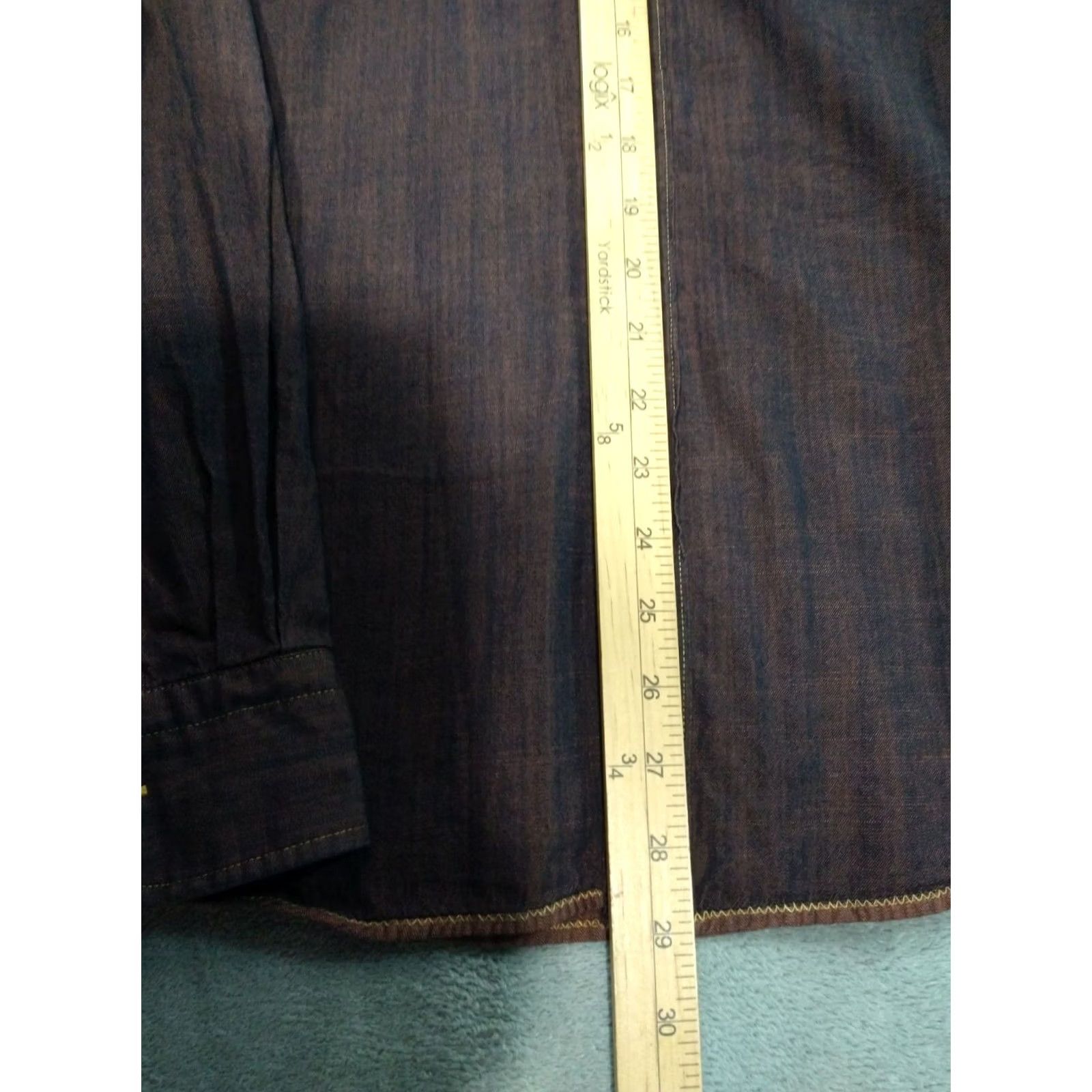 Carbon2Cobalt Carbon 2 Cobalt Shirt Mens Medium Red Denim Long Sleeve Button Up Cotton Size US M / EU 48-50 / 2 - 4 Thumbnail