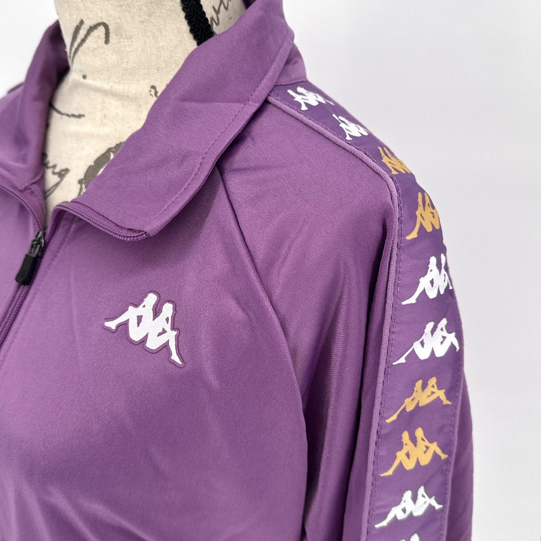 Kappa Kappa Track Jacket Womens XL Purple Zip Up Logo Tape 100% Polyester Athletic Size XL / US 12-14 / IT 48-50 - 2 Thumbnail