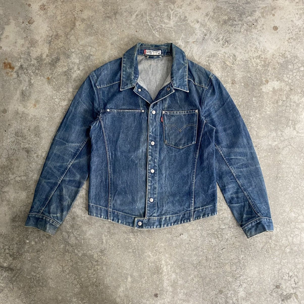 Levi's Vintage 2000’s Levis Engineered Faded Honeycomb Denim Jacket Size US M / EU 48-50 / 2 - 1 Thumbnail