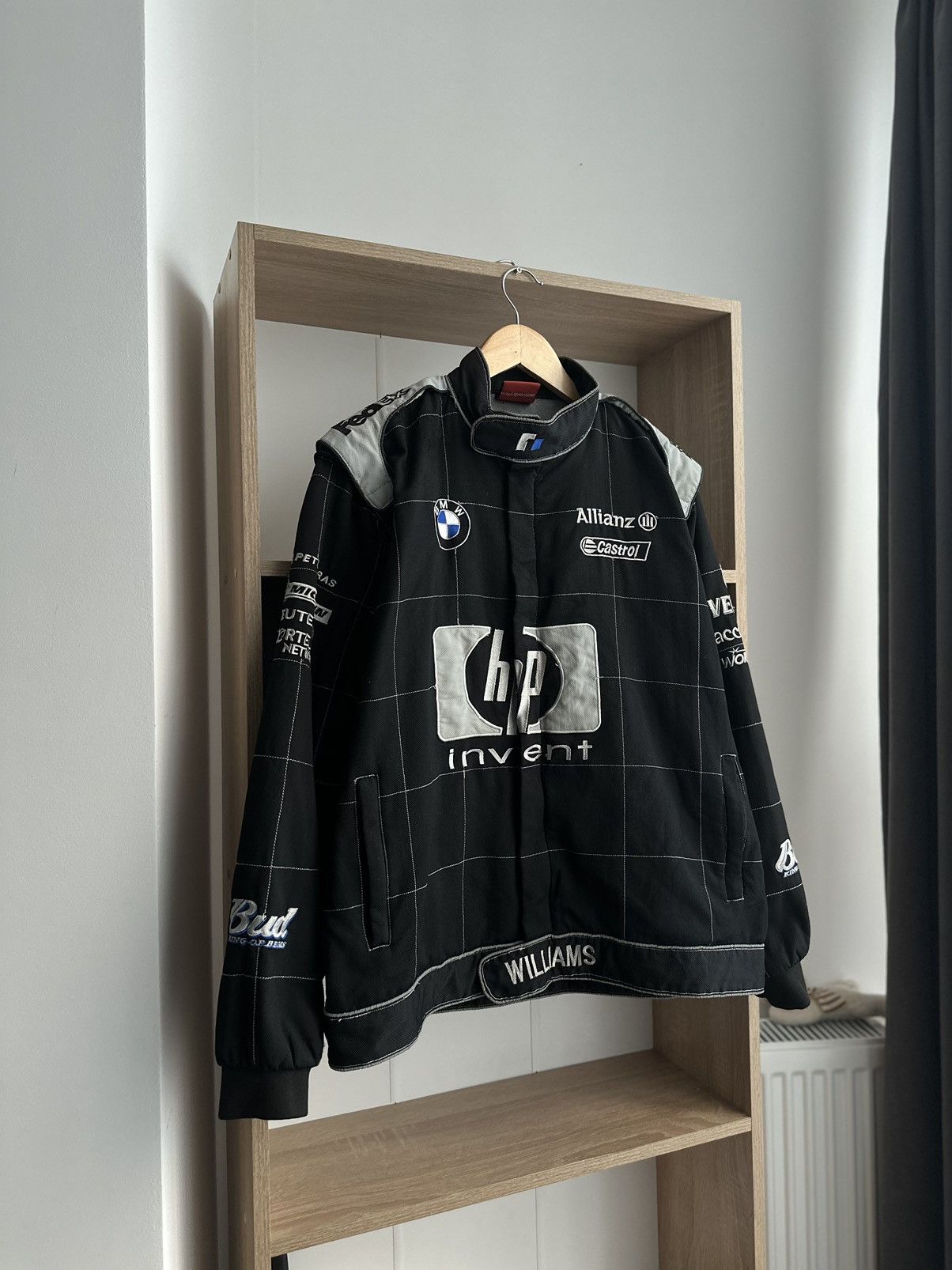 image of Vintage Bmw Racing Hp Ivent Racing Jacket Black Formula Uno, Men's (Size Medium)