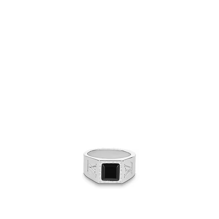 Louis Vuitton LV Onyx Signet Ring - L Size ONE SIZE - 1 Thumbnail