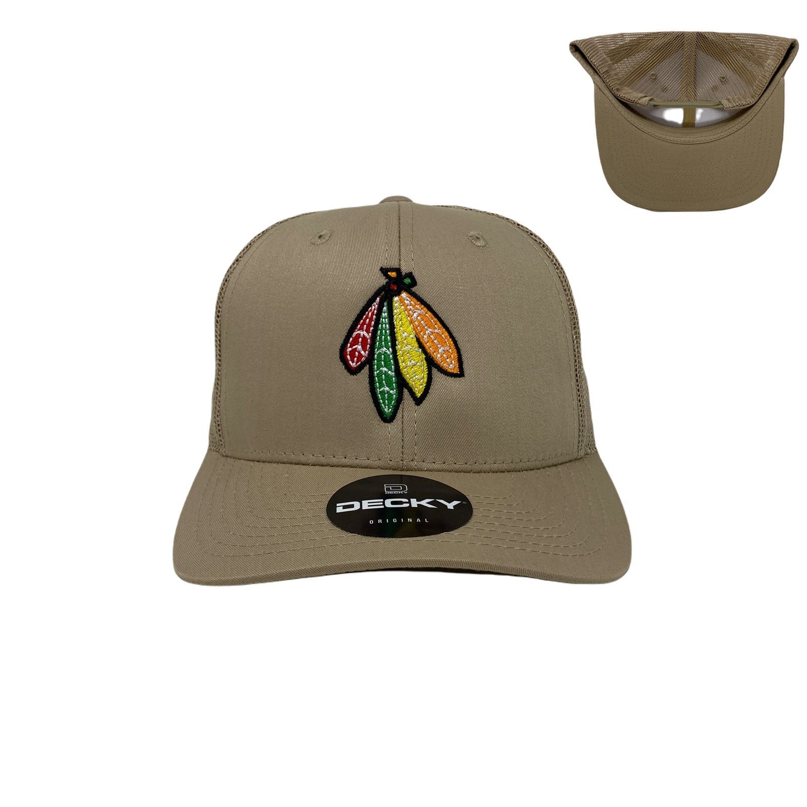 Other Indian Feather Bundle Trucker Hat in Khaki Size ONE SIZE - 1 Thumbnail