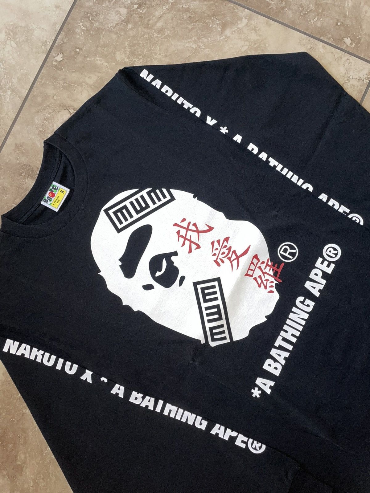 BAPE x Naruto Gaara Ape Head L/S Tee Black FW18 Size Medium