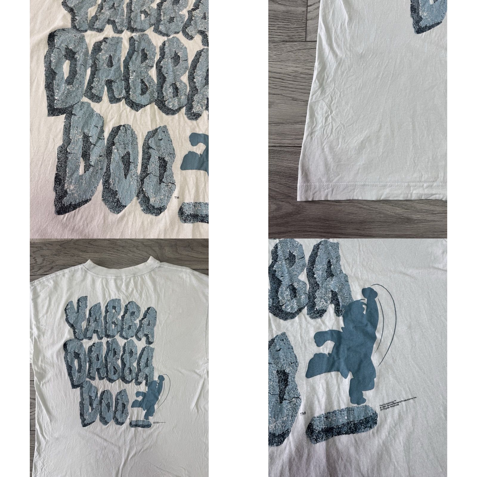 FRED VINTAGE The Flintstones T-Shirt XL White Fred Flintstone 1993 Mens Shirt Size US XL / EU 56 / 4 - 10 Thumbnail