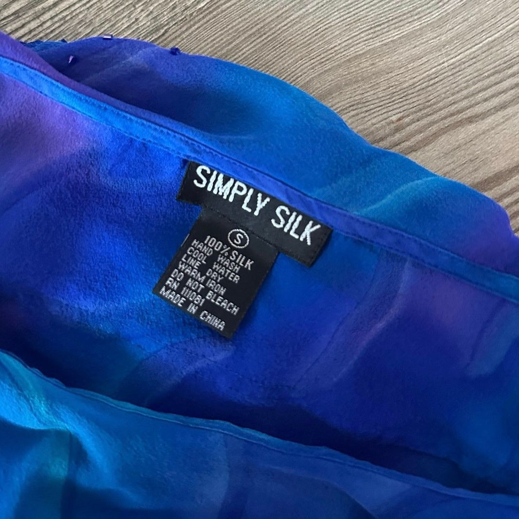 Other simply silk ambre blue layered short sleeve blouse Size S / US 4 / IT 40 - 3 Thumbnail