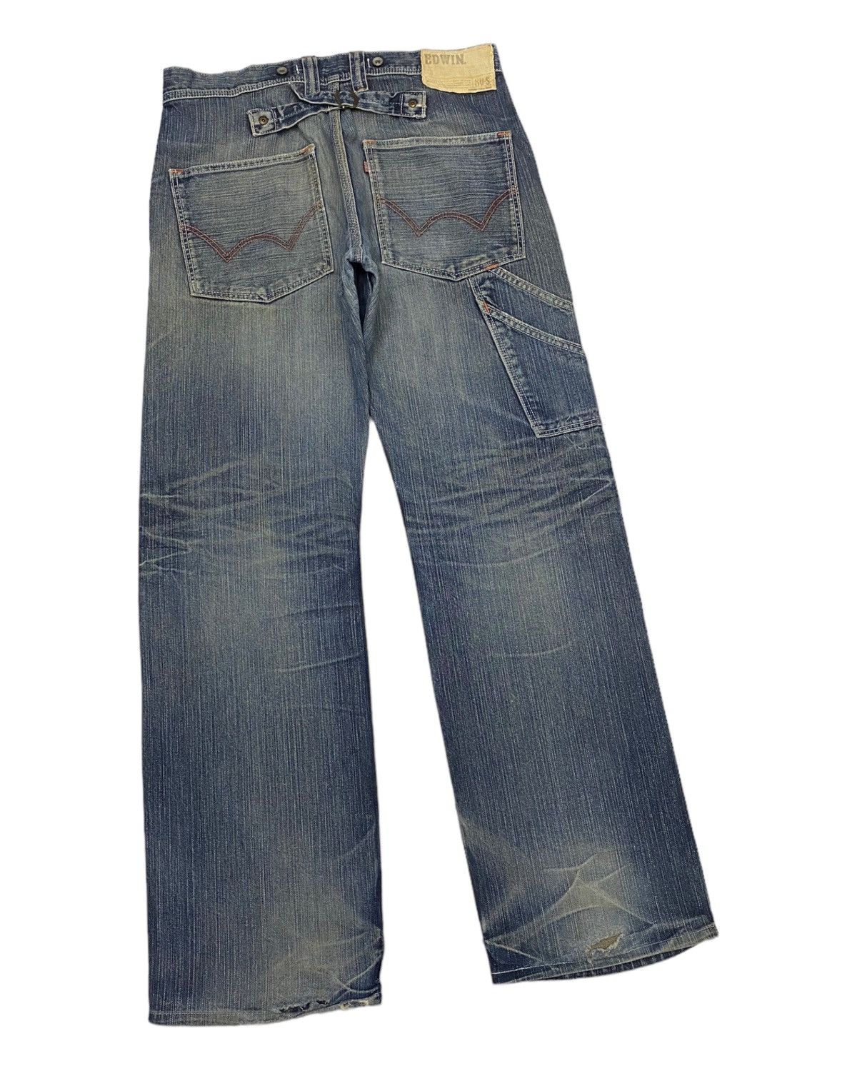 Hysteric Glamour × Japanese Brand EDWIN XV-S CARPENTER BAGGY DISTRESSED DENIM JEANS Size US 33 - 5 Thumbnail