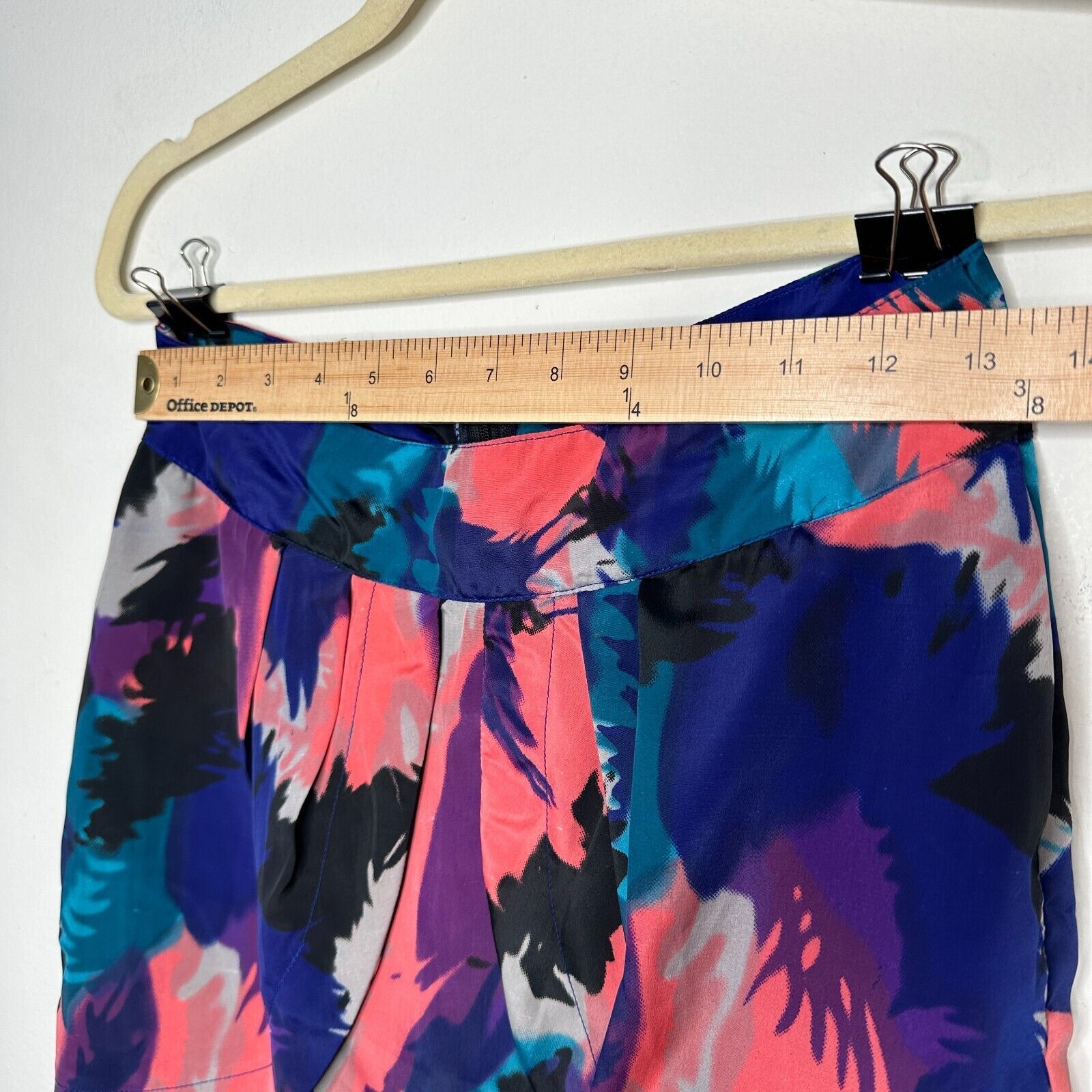 Other Delicia Satin Purple Pink Blue Geometric Tulip Zip Skirt S Size 27" / US 4 / IT 40 - 13 Thumbnail