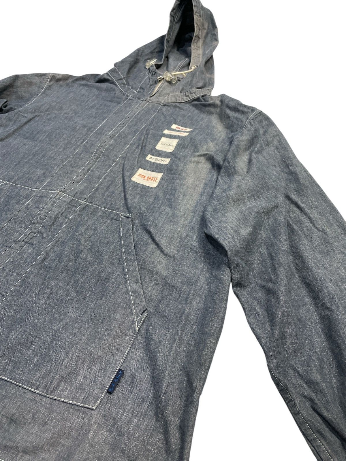 Japanese Brand × Karl Helmut Sun FADED Pink House Karl Helmut Denim Hoodie Size US M / EU 48-50 / 2 - 3 Thumbnail
