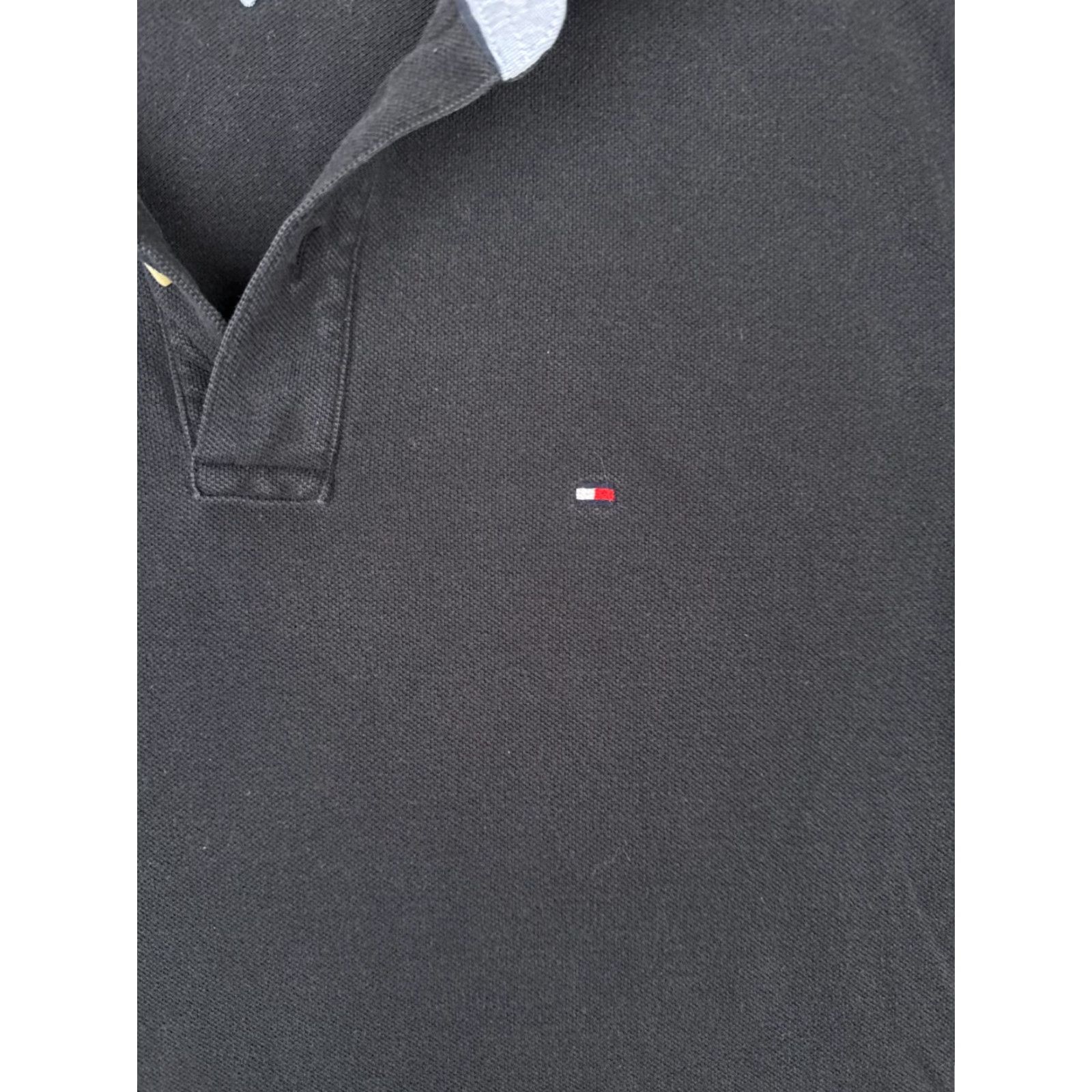 Tommy Hilfiger Tommy Hilfiger Polo Shirt Men Large Black Short Sleeve Custom Fit Cotton Size US L / EU 52-54 / 3 - 6 Thumbnail