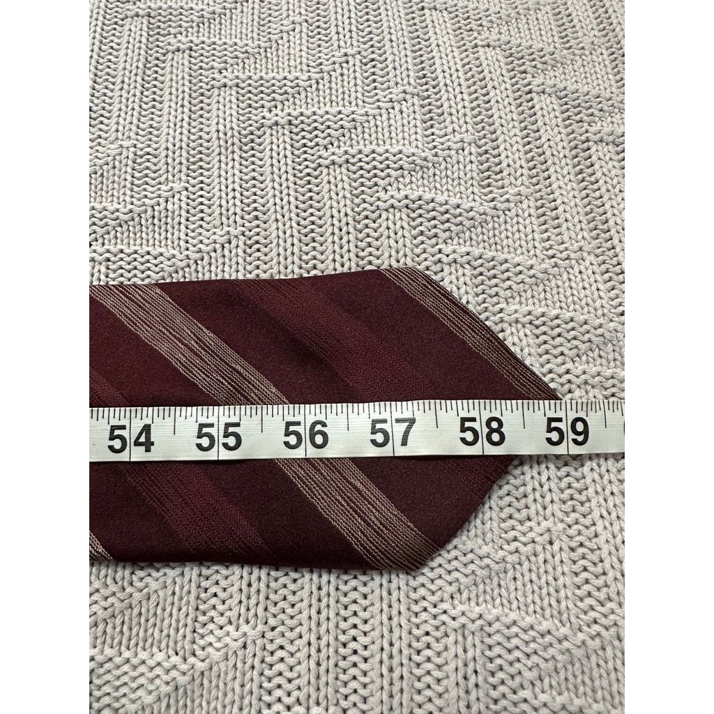 Calvin Klein Calvin Klein maroon striped silk tie Size ONE SIZE - 4 Thumbnail