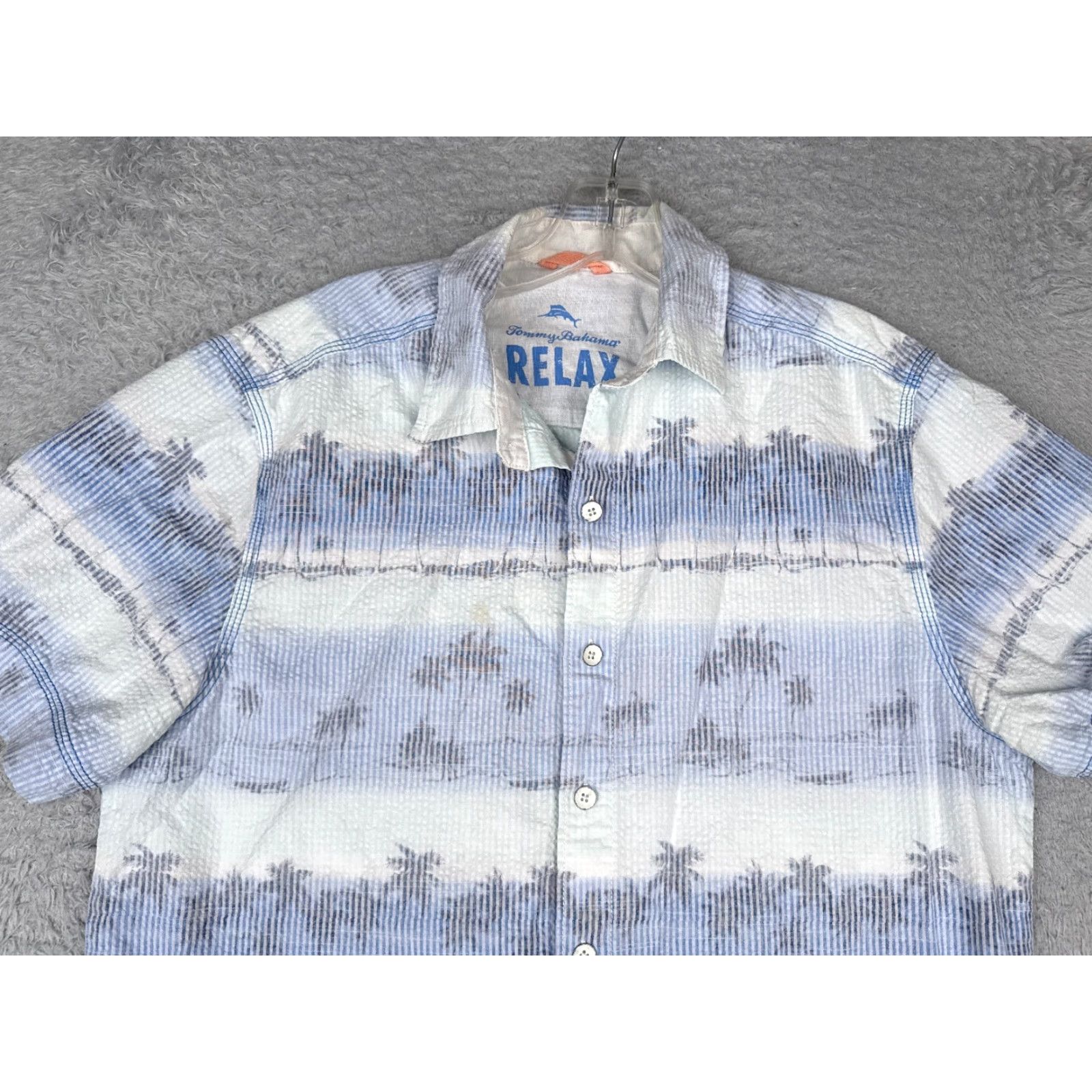 Tommy Bahama Tommy Bahama Shirt Men Small Blue White Stripe Cotton Blend Button Hawaiian Casual Shirts Size US S / EU 44-46 / 1 - 4 Thumbnail