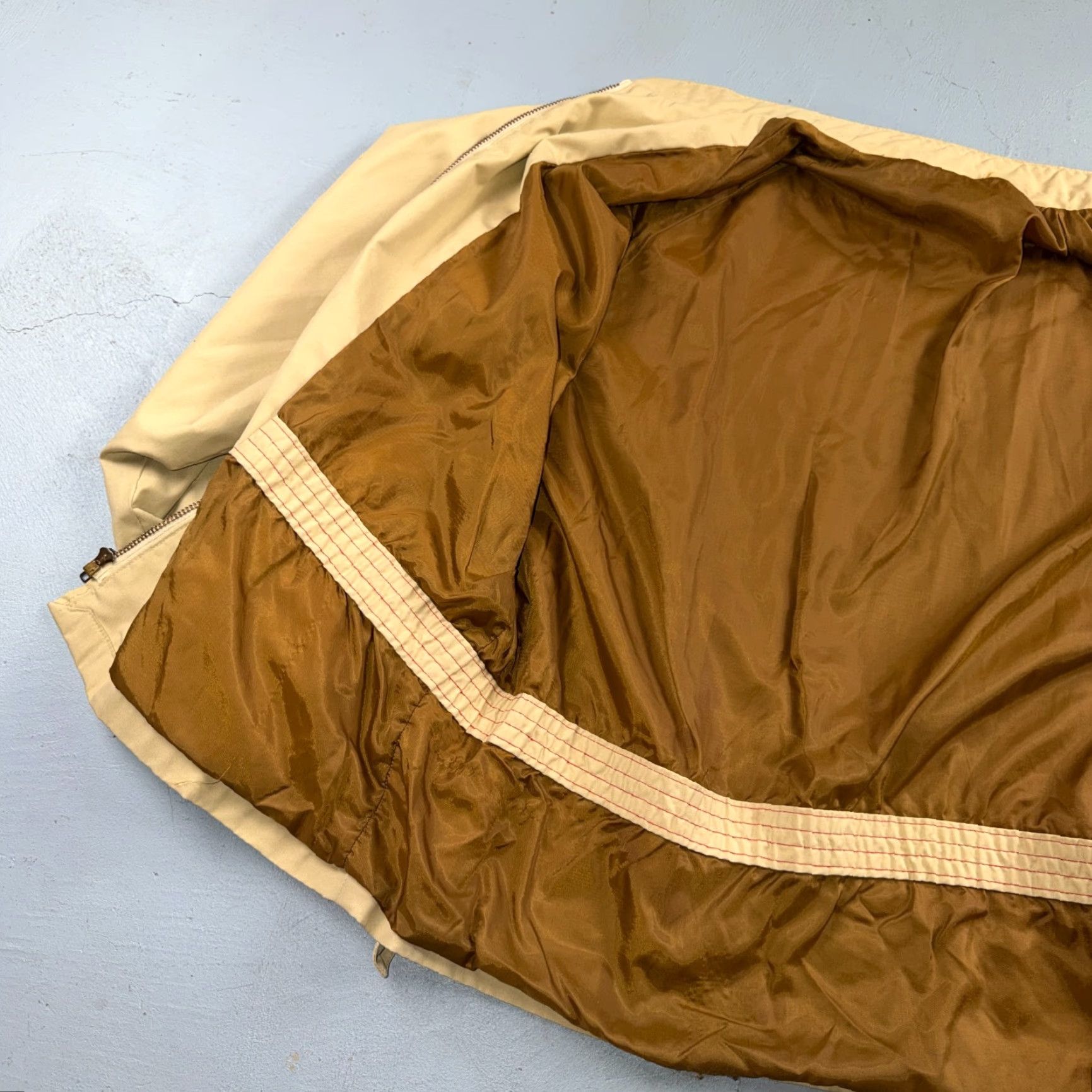 Vintage VTG 1960s Sportswear Jacket Rockabilly Long Sleeve Talon Ricky Windbreaker XL Khaki Mens (or Adults) - Rockabilly, Dupont Dacron Polyester Blend Size US XL / EU 56 / 4 - 2 Thumbnail