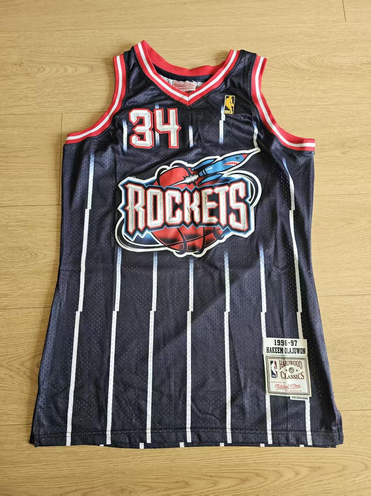 NBA Houston Rockets #34 Hakeem Olajuwon Jersey Size US XL / EU 56 / 4 - 1 Thumbnail