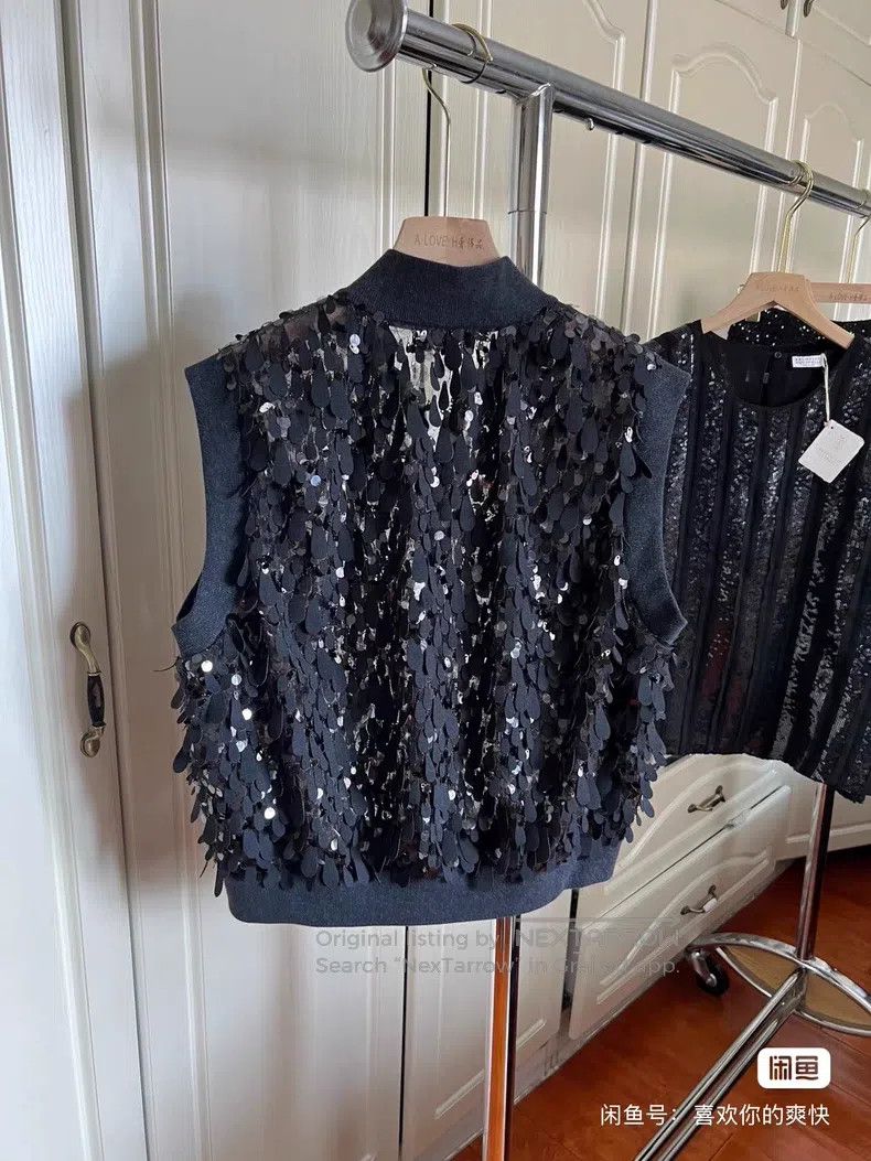 Brunello Cucinelli Brunello Cucinelli Sequin Vest Size XS / US 0-2 / IT 36-38 - 2 Thumbnail