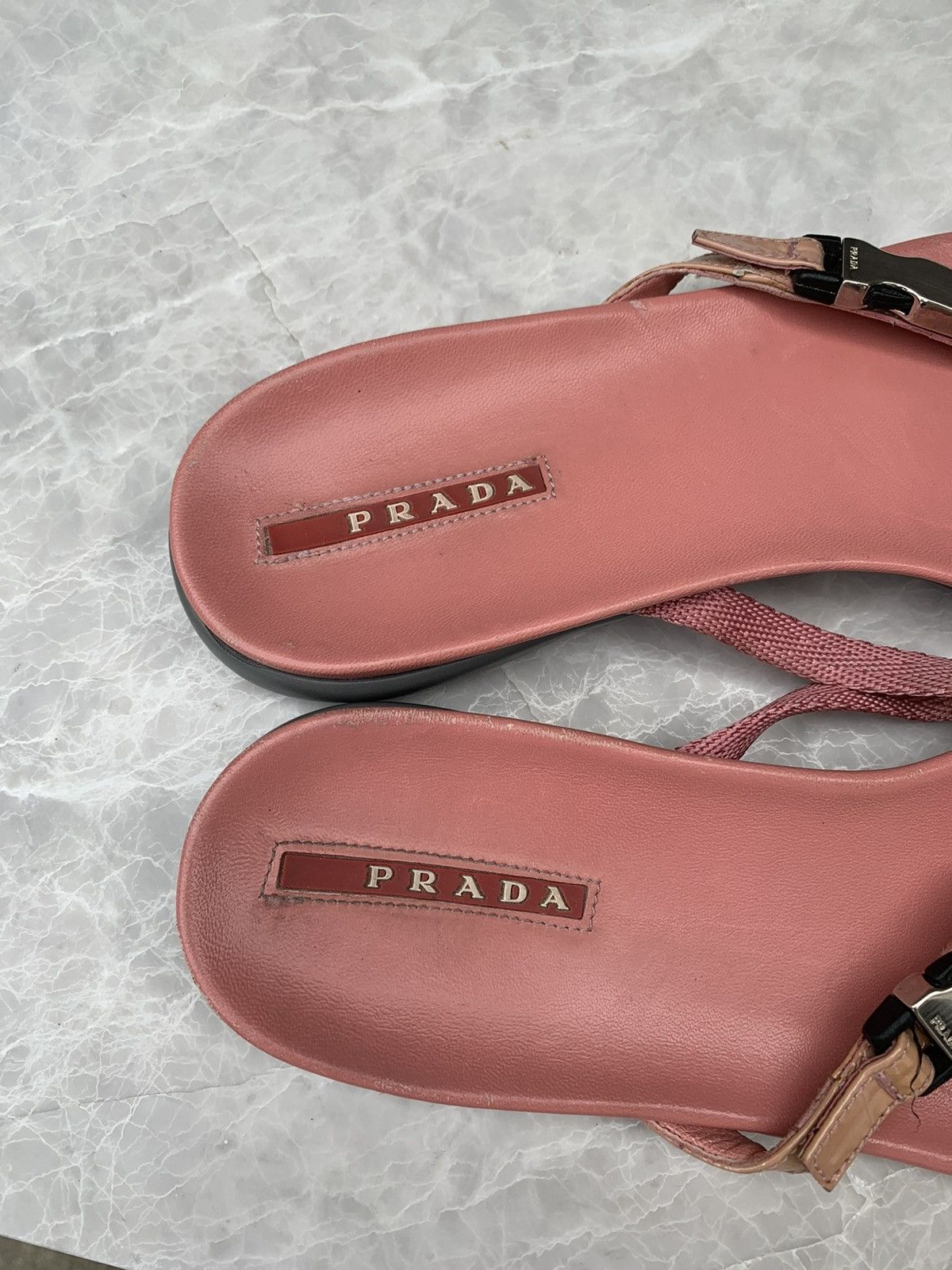 Designer × Prada Pink Prada Flip Flops Y2K 2000s Sport Thong Sandals Slip-on Size US 7.5 / IT 37.5 - 12 Thumbnail