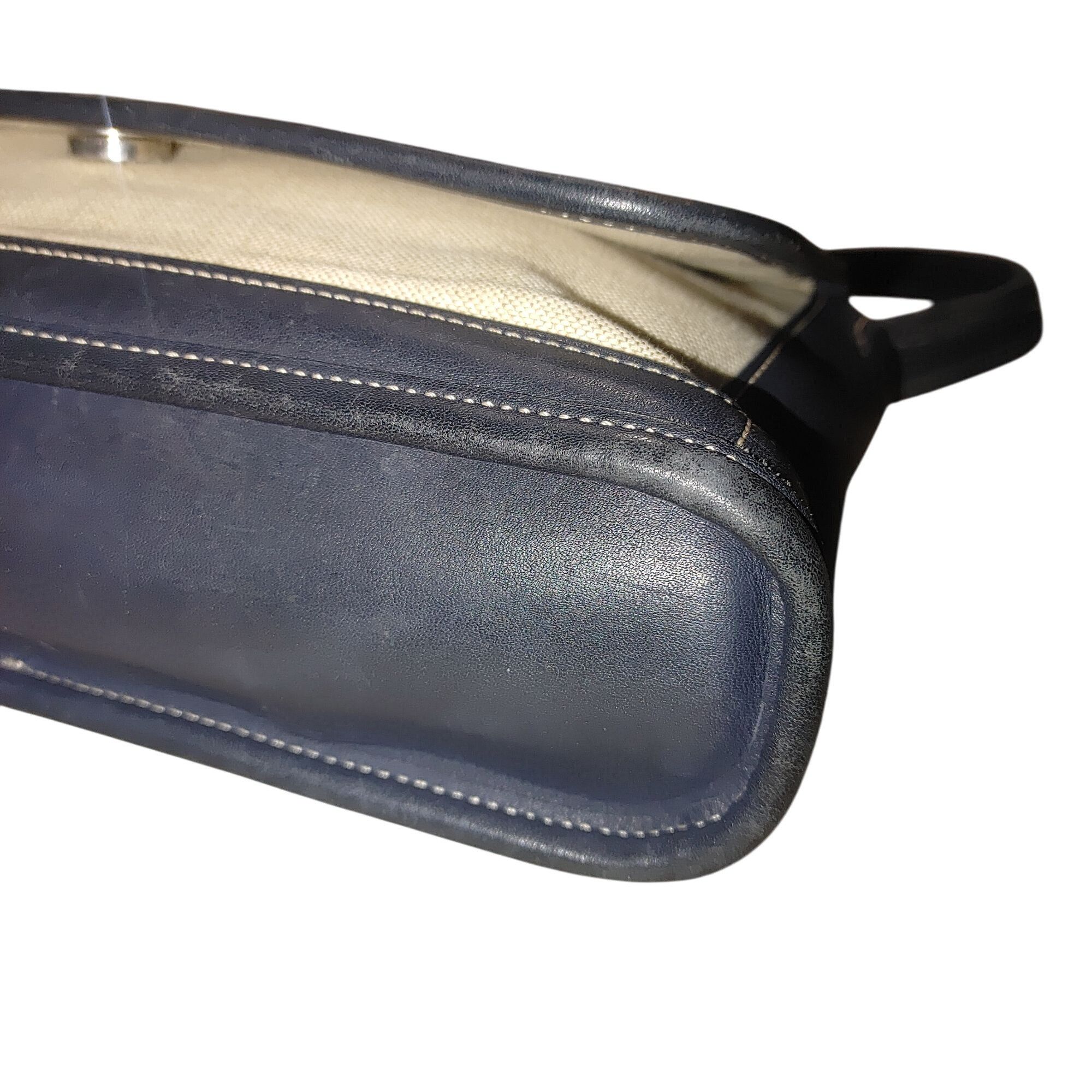 Coach Coach Bleeker Flap Purse Handbag 90s Navy Blue Black Canvas Size ONE SIZE - 8 Thumbnail
