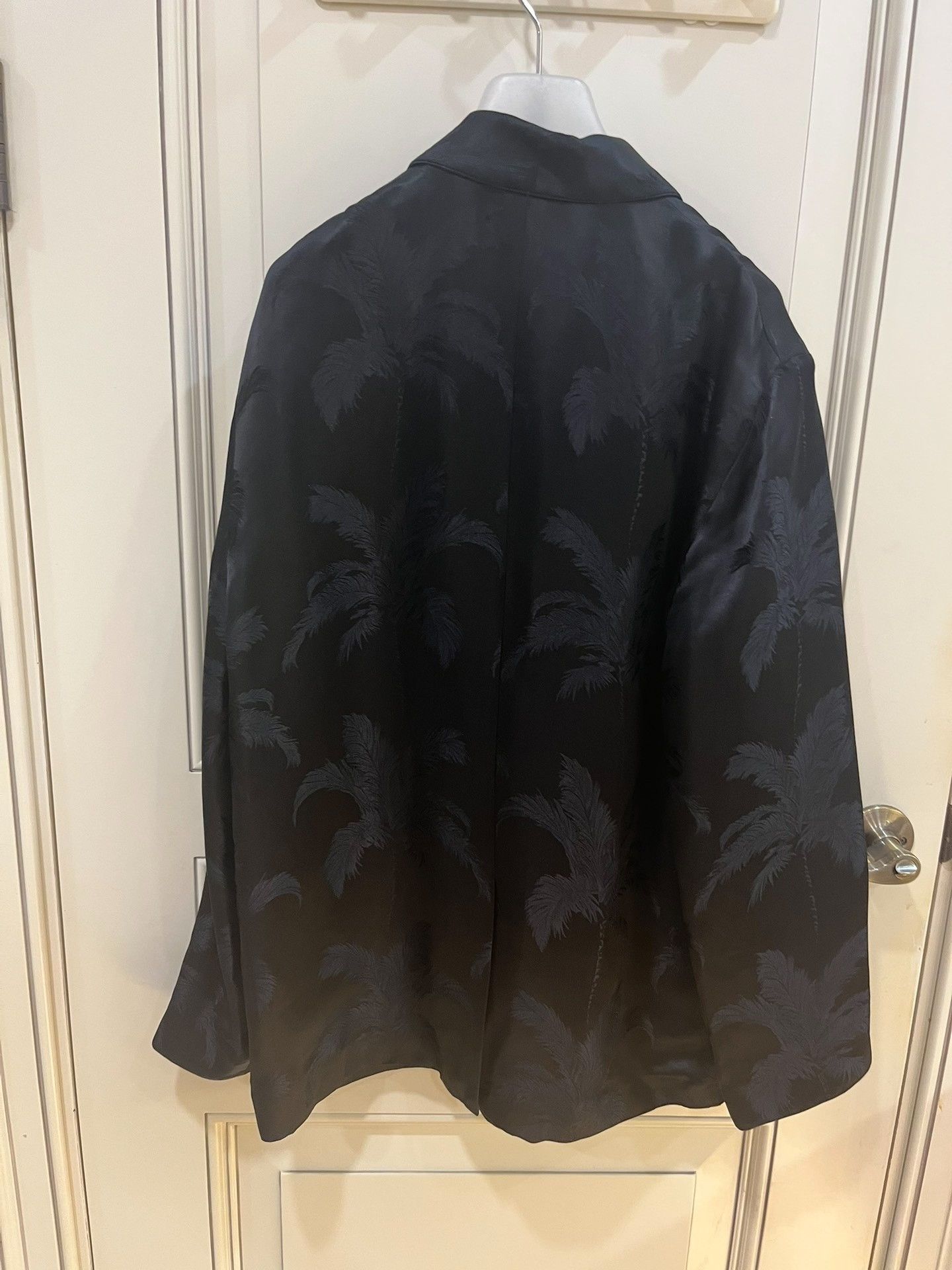 Saint Laurent Paris Saint Laurent Black Palm Jacquard Silk Blazer Size US M / EU 48-50 / 2 - 3 Thumbnail